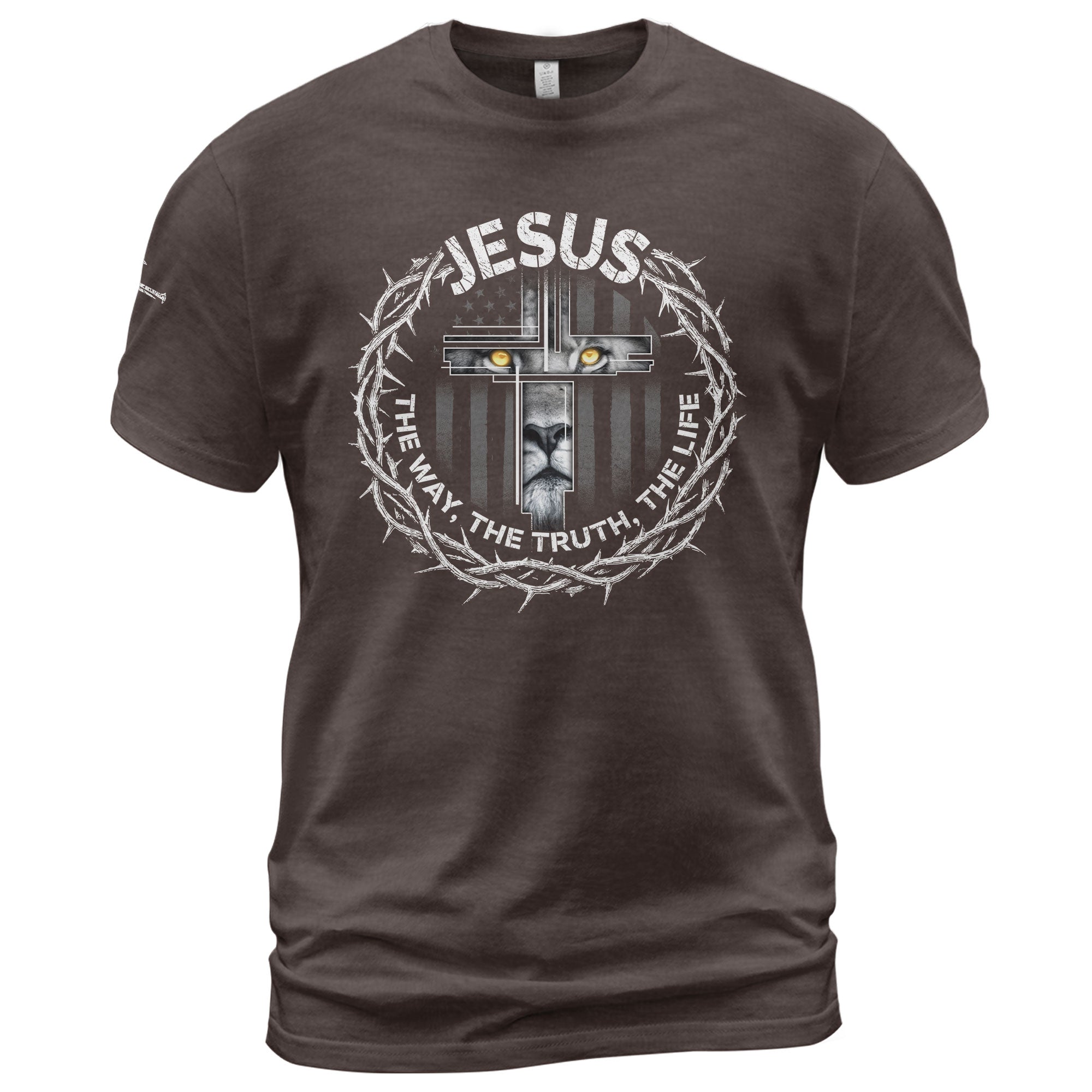 Jesus The Way The Truth The Life Crown of Thorns, Christian Tee Shirts - Faith Shirts for Men - Rust Field Wear