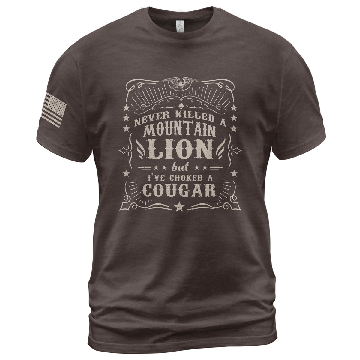 Never Killed A Mountain Lion But Ive Choked A Cougar Vintage Graphic T-Shirt Tee