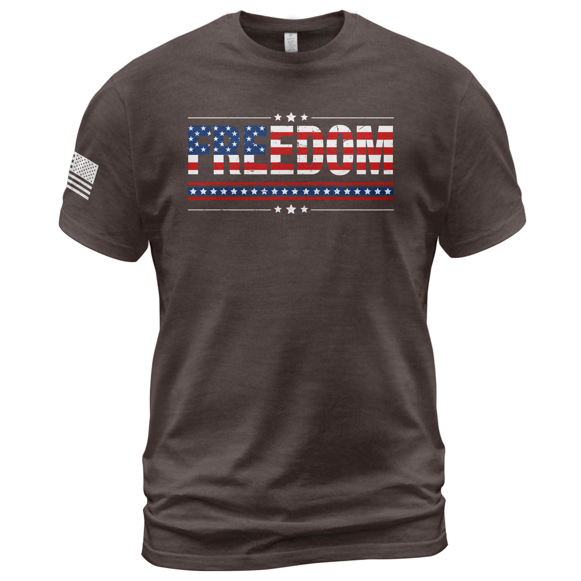 Patriotic T Shirts, Freedom American Flag Stars and Stripes Patriotic - Freedom Shirts for Men - Rust Field Wear