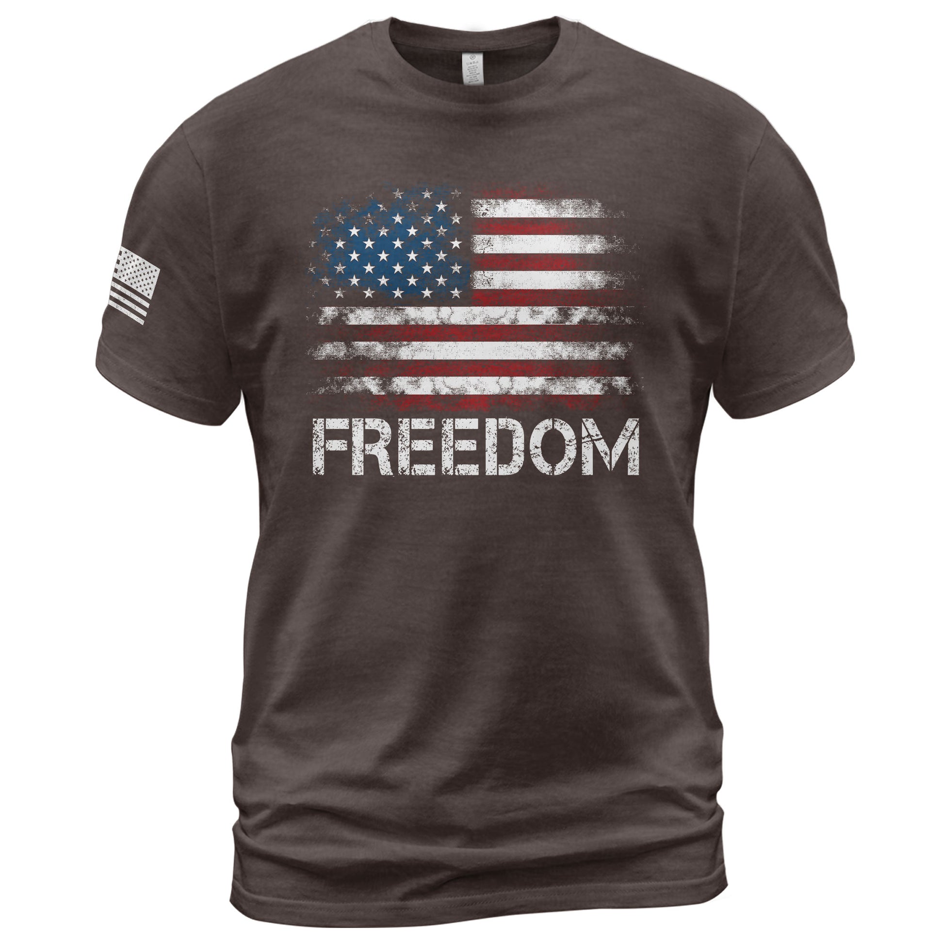 Freedom Shirts for Men, Freedom Distressed American Flag Bold Patriotic - Patriotic T Shirts - Rust Field Wear