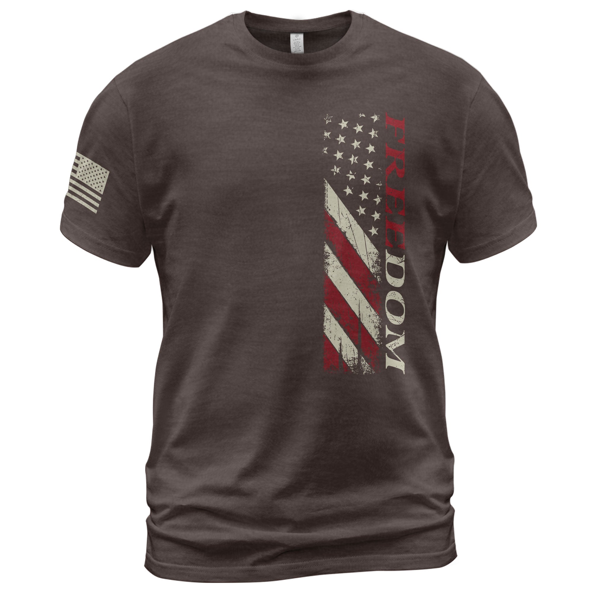 Freedom Vertical American Flag Patriotic Tribute, Patriotic T Shirts - Freedom Shirts for Men - Rust Field Wear