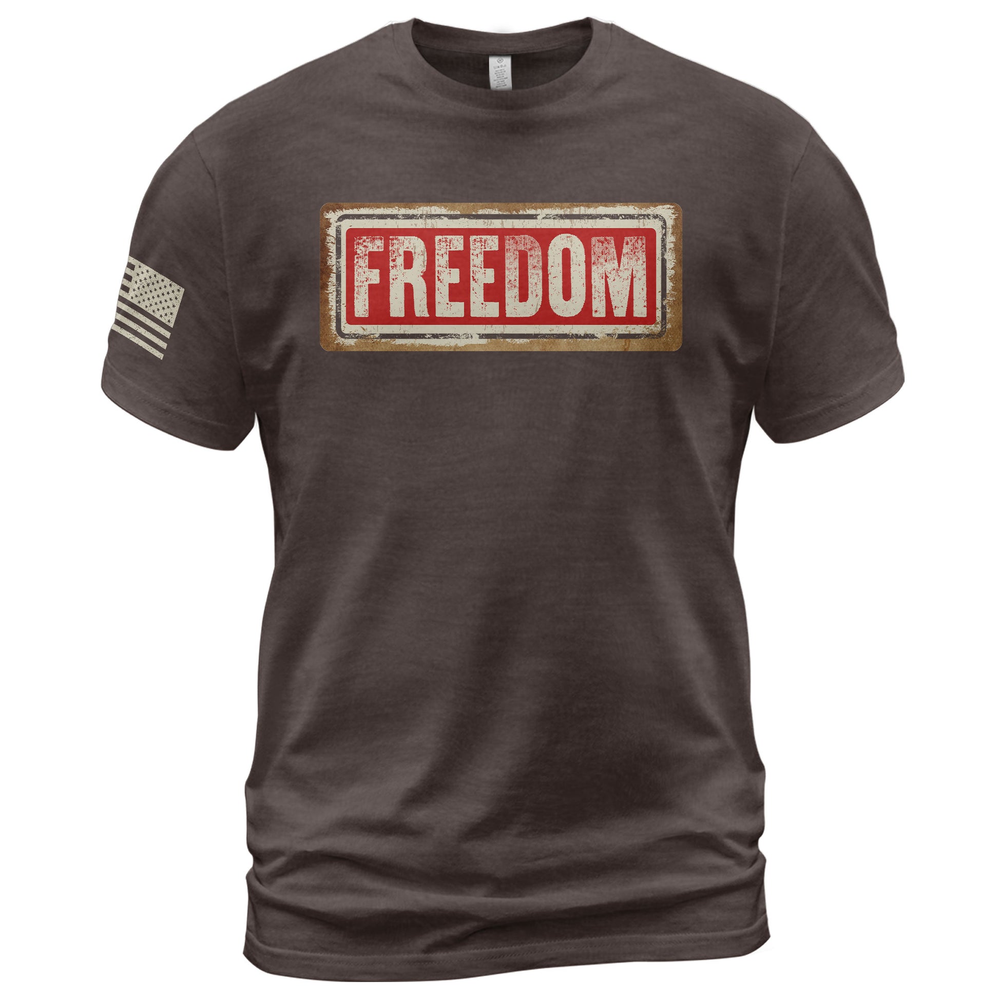 Patriotic T Shirts, Freedom Sign Patriotic Tribute - Freedom Shirts for Men - Rust Field Wear