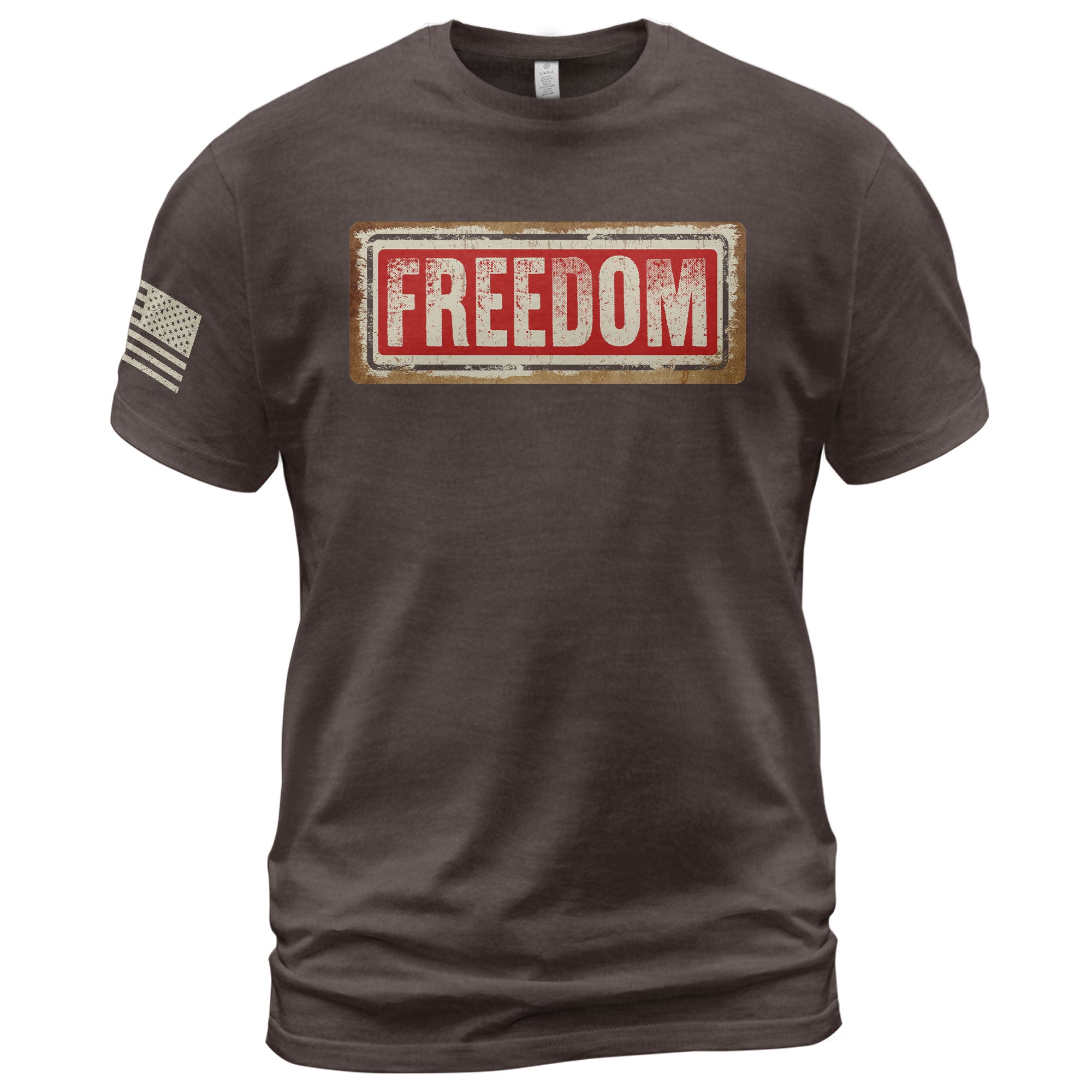 Patriotic T Shirts, Freedom Sign Patriotic Tribute - Freedom Shirts for Men - Rust Field Wear
