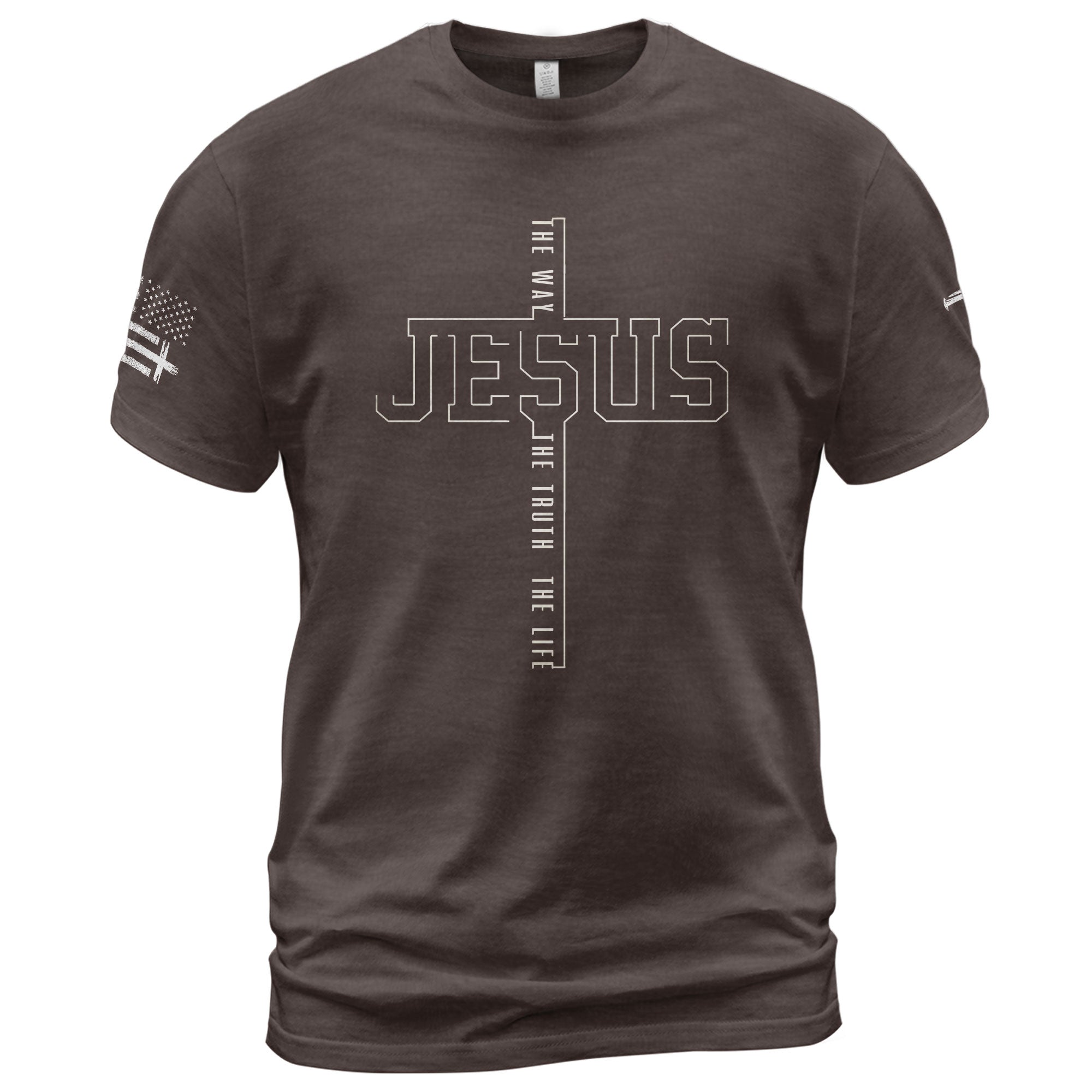 Jesus The Way The Truth The Life Cross Nail Design - Christian Tee Shirts, Christian Shirts for Men - Rust Field Wear