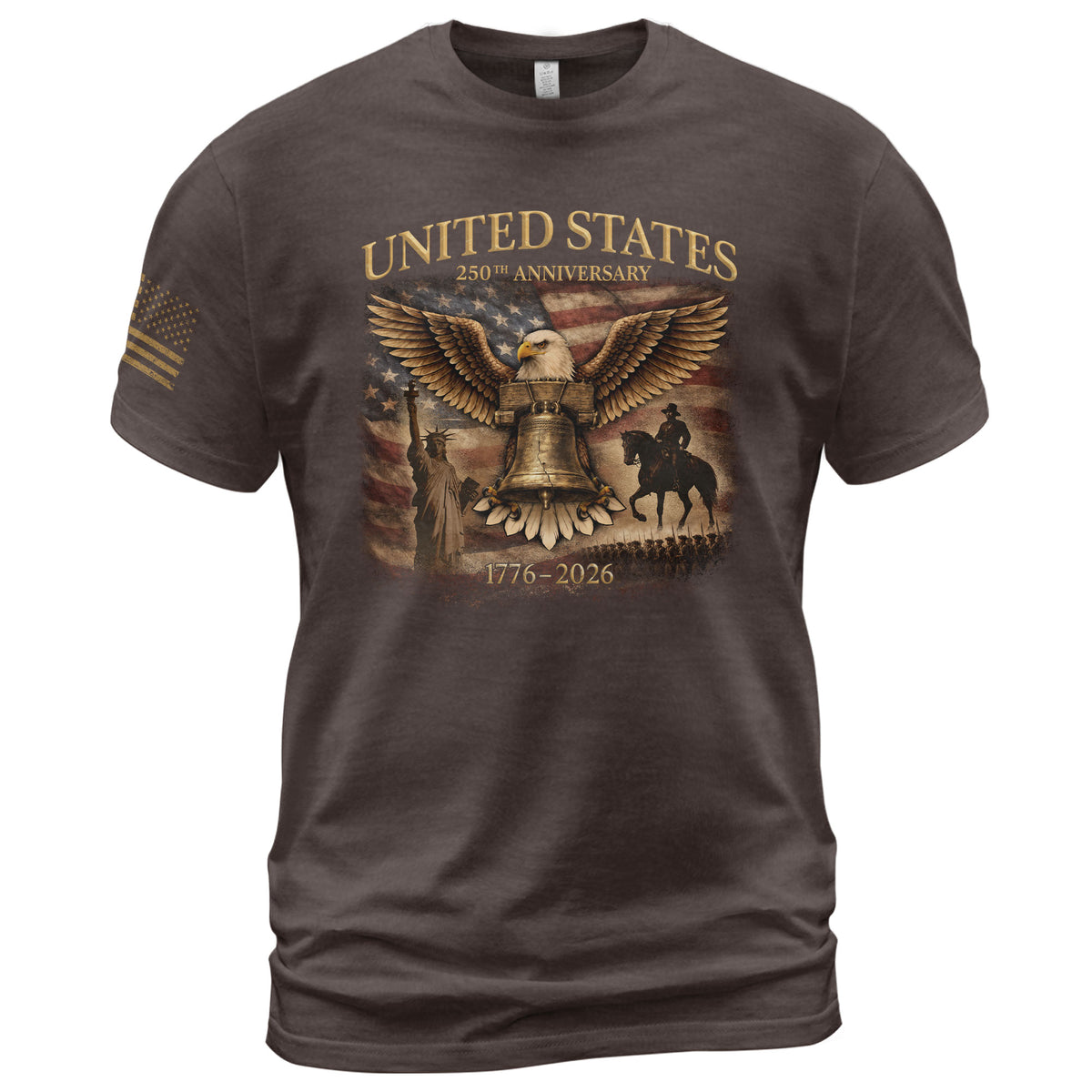 USA 250th Anniversary 250 Years Shirt 1776-2026 Liberty Bell Eagle Patriotic - Rust Field Wear