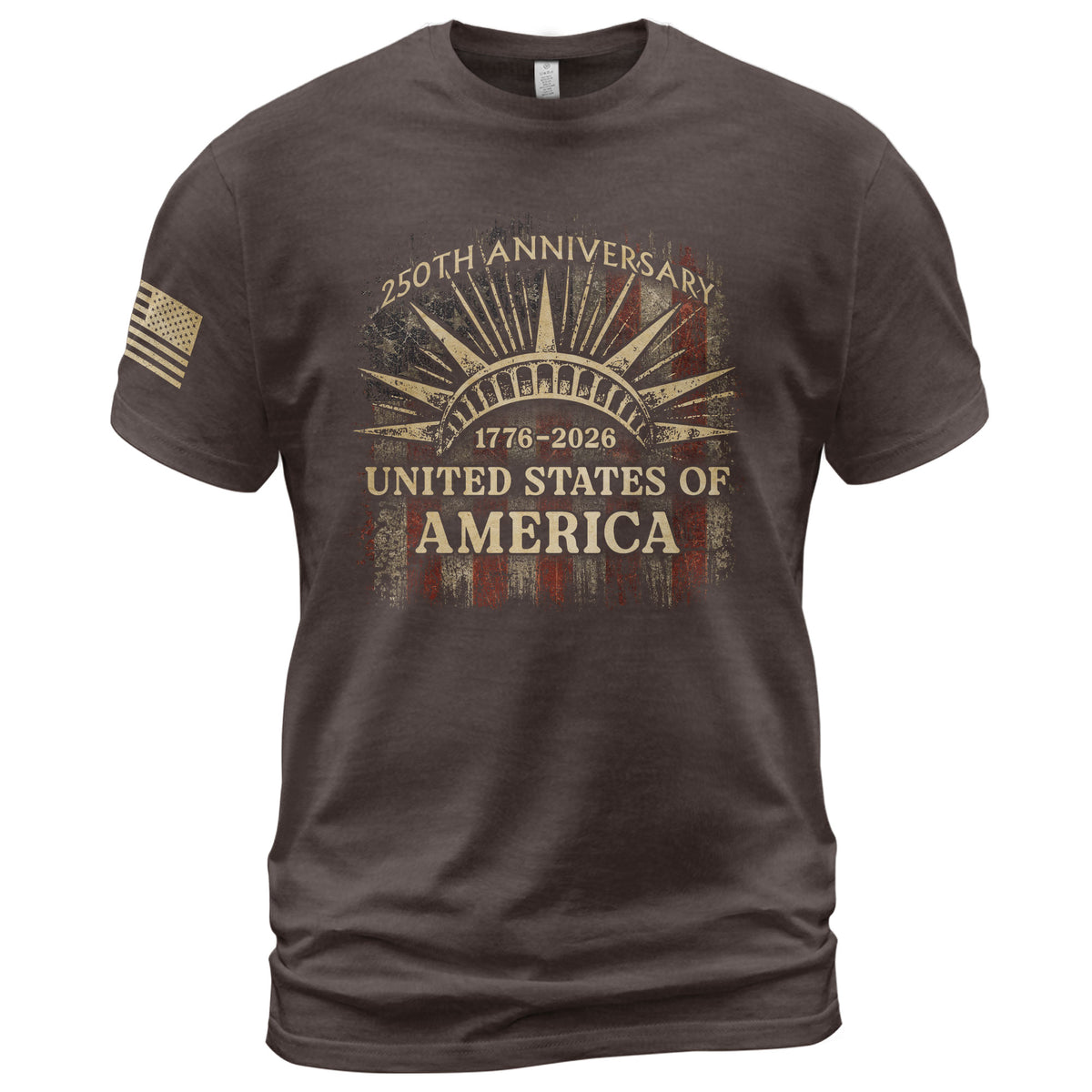 United States of 250 Years America Anniversary Shirt 1776-2026 Lady Liberty Crown Patriotic - Rust Field Wear