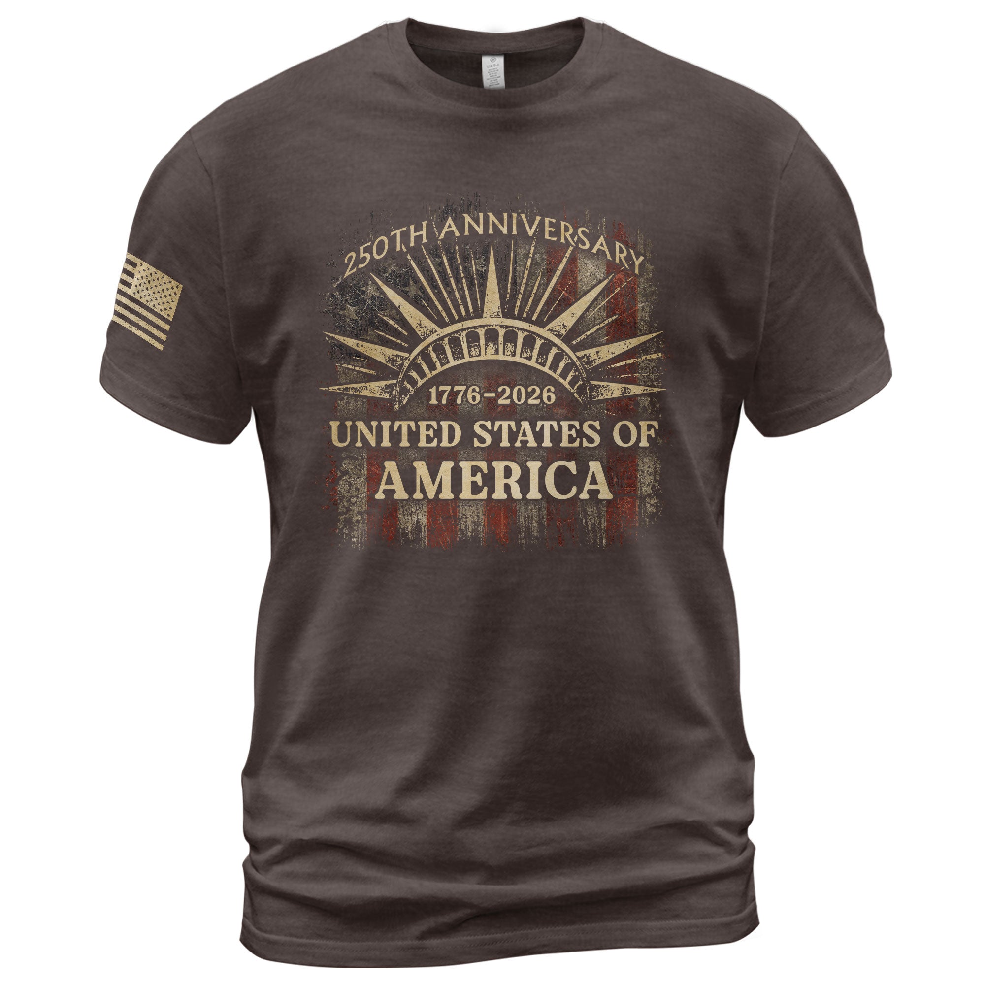 United States of 250 Years America Anniversary Shirt 1776-2026 Lady Liberty Crown Patriotic - Rust Field Wear