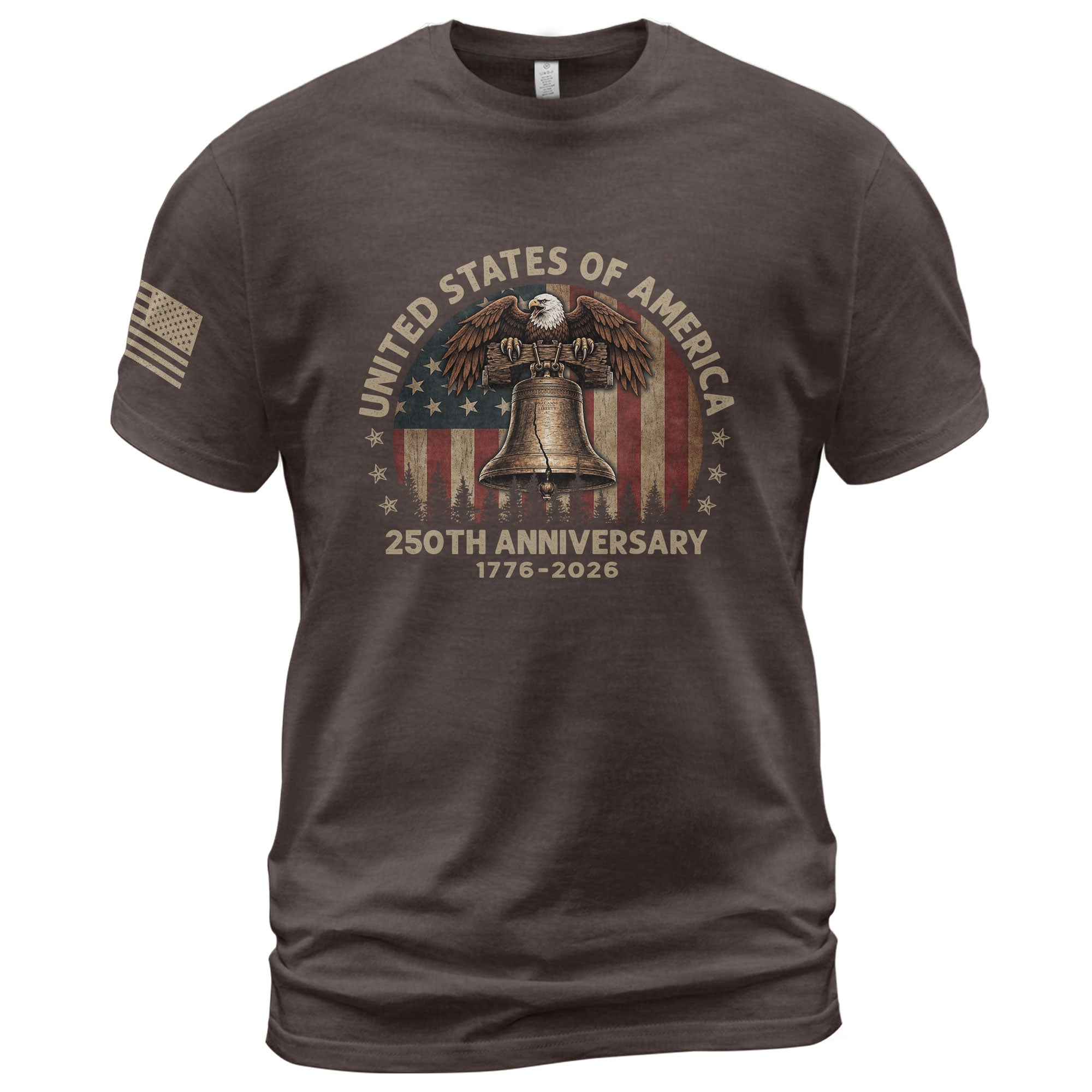 United States of 250 Years America Anniversary Shirt 1776-2026 Eagle Liberty Bell Patriotic - Rust Field Wear