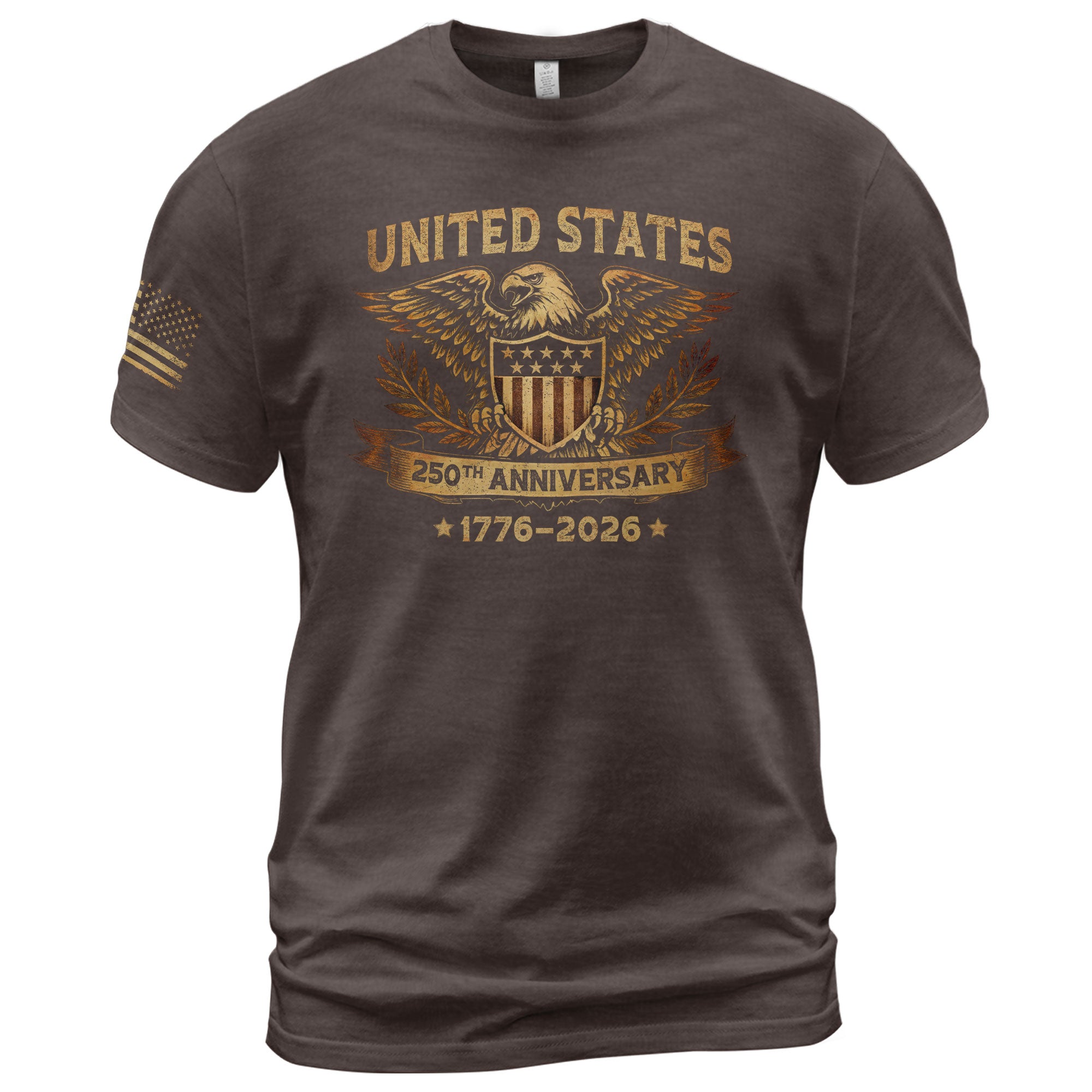 USA 250th Anniversary Shirt 1776-2026 American Pride Patriotic Eagle Shield Laurel - Rust Field Wear