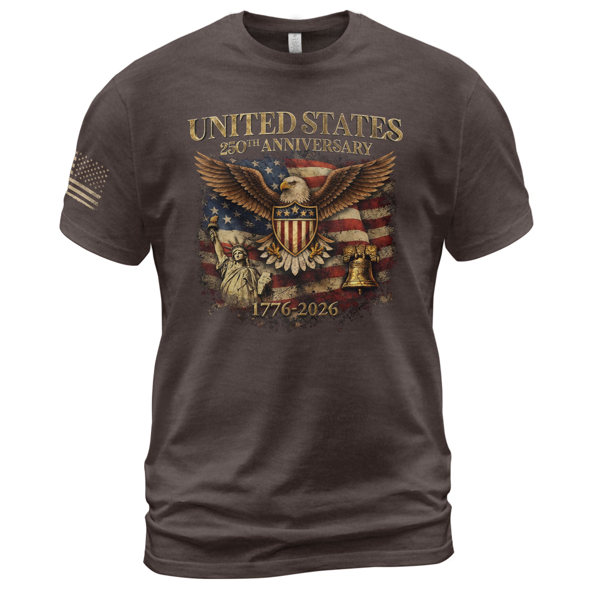 USA 250th Anniversary Shirt 1776-2026 Eagle Liberty Bell Patriotic American Pride - Rust Field Wear