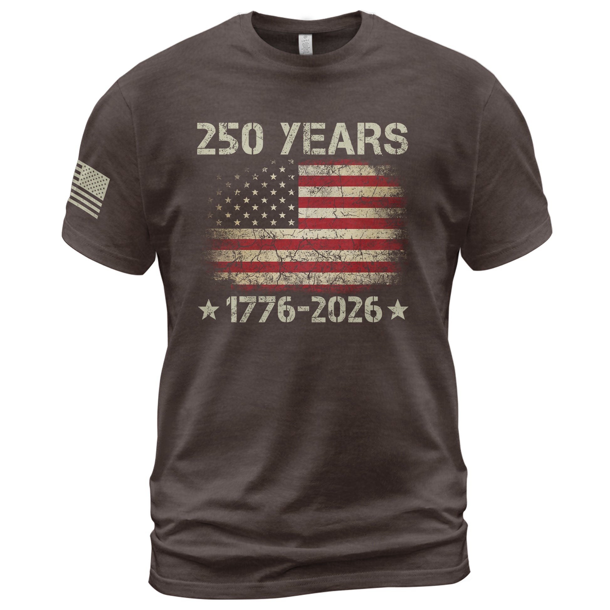 250 Years American Independence T-Shirt 1776–2026 – Vintage USA Flag Patriotic Shirt - Rust Field Wear