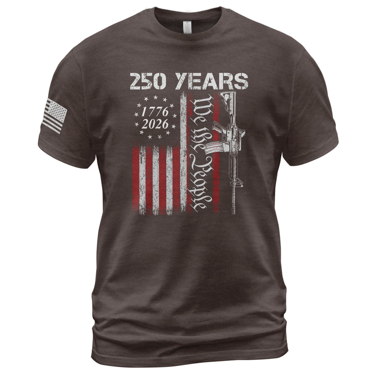 250 Years We The People T-Shirt – Vintage USA Flag 1776–2026 Independence Tee - Rust Field Wear
