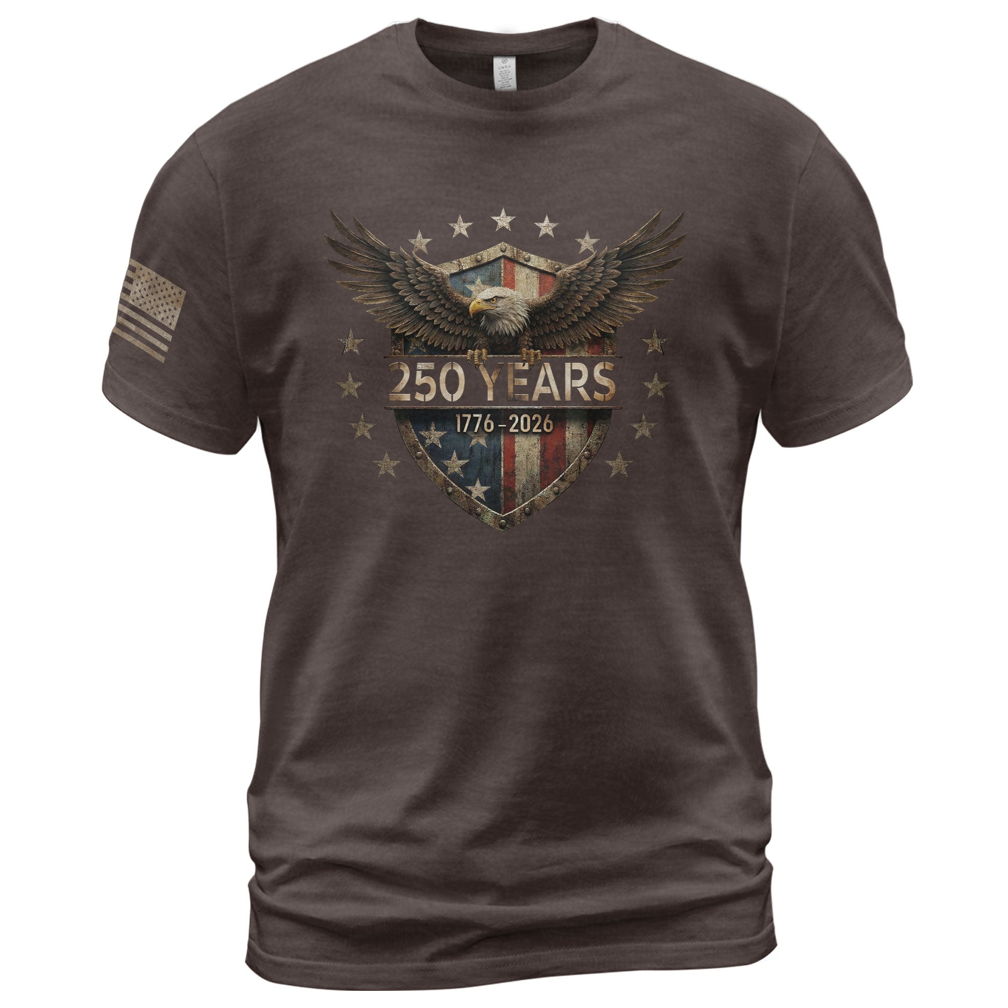 USA 250th Anniversary Shirt 1776-2026 American Flag Eagle Patriotic for Men - Rust Field Wear