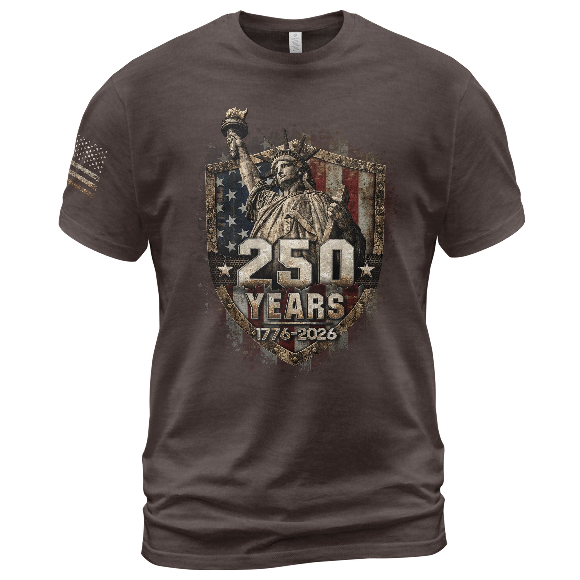 USA 250th Anniversary Shirt 1776-2026 Statue of Liberty Patriotic American Flag - Rust Field Wear