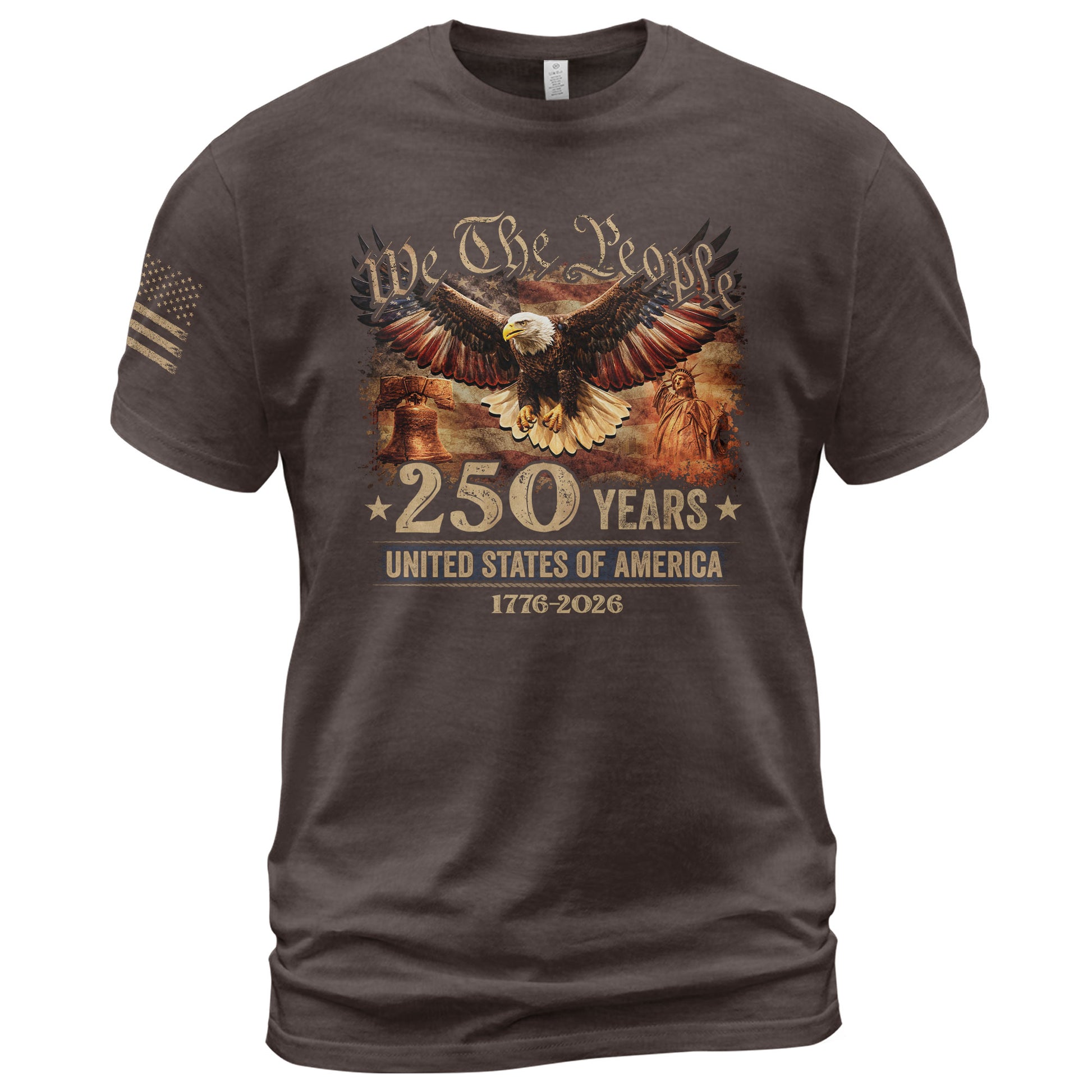 USA 250th Anniversary Shirt 1776-2026 Eagle Liberty Bell Statue of Liberty Patriotic - Rust Field Wear