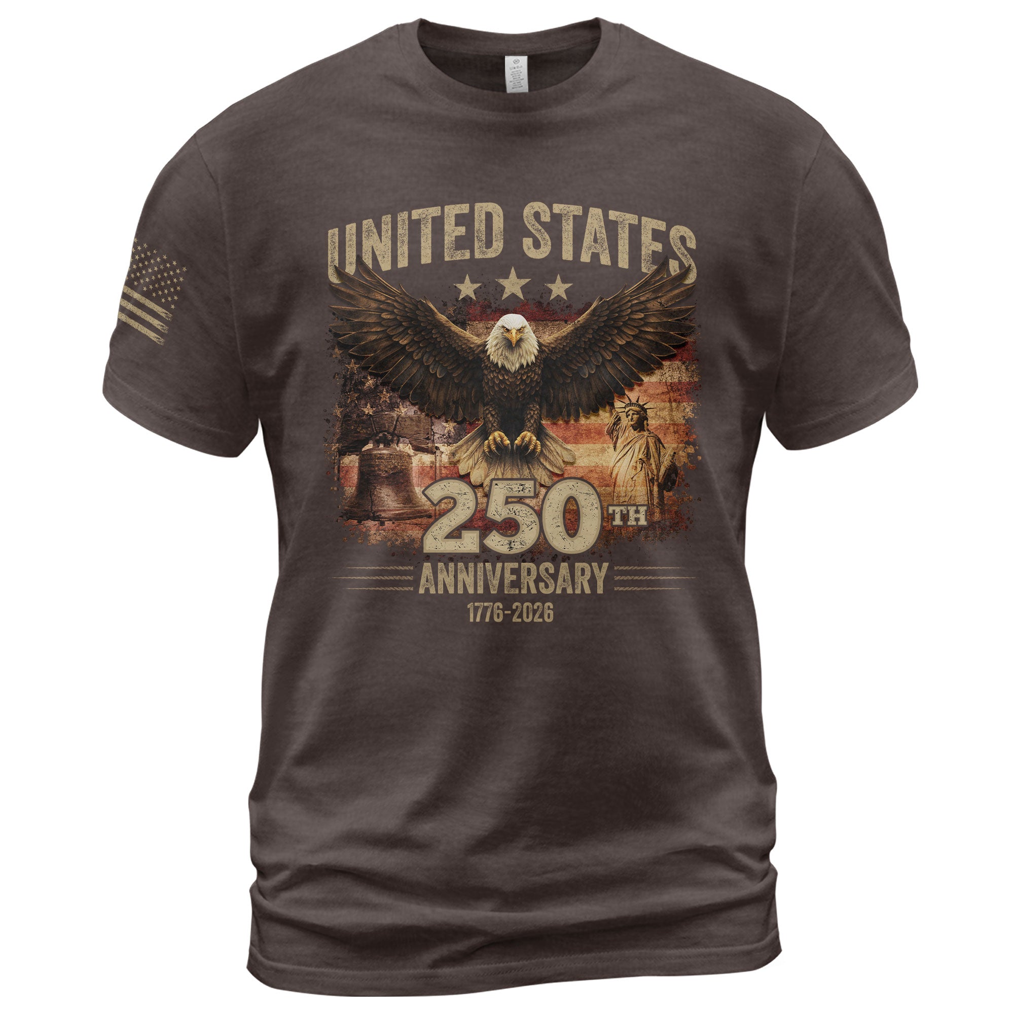 USA 250th Anniversary 250 Years Shirt 1776-2026 Vintage American Eagle Liberty Bell - Rust Field Wear