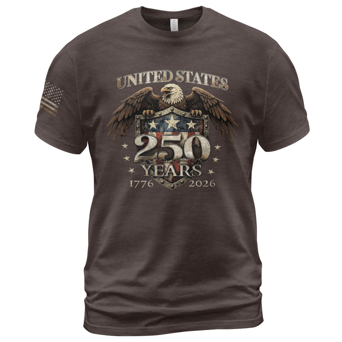 USA 250th Anniversary 250 Years Shirt 1776-2026 Patriotic American Eagle Shield - Rust Field Wear