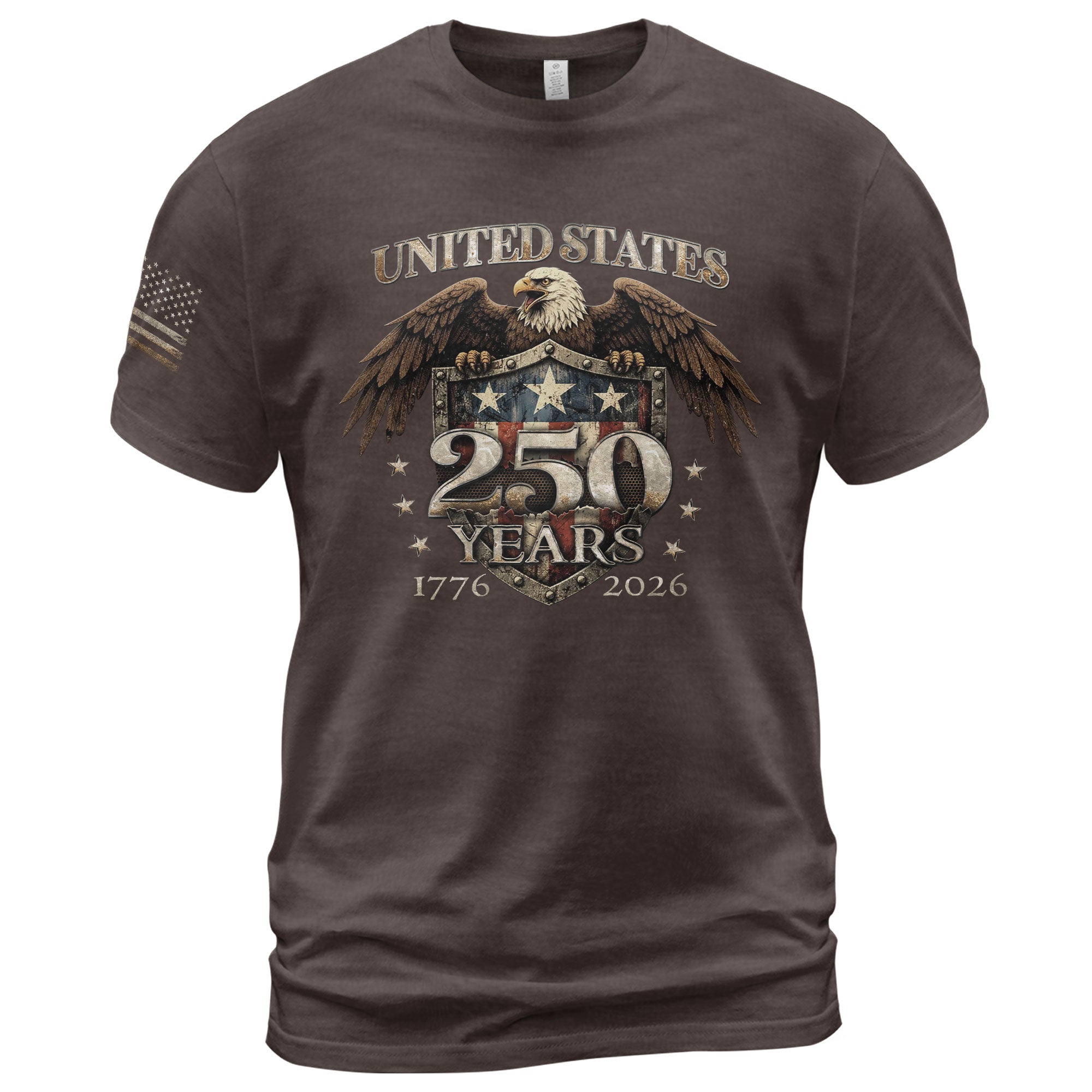 USA 250th Anniversary 250 Years Shirt 1776-2026 Patriotic American Eagle Shield - Rust Field Wear