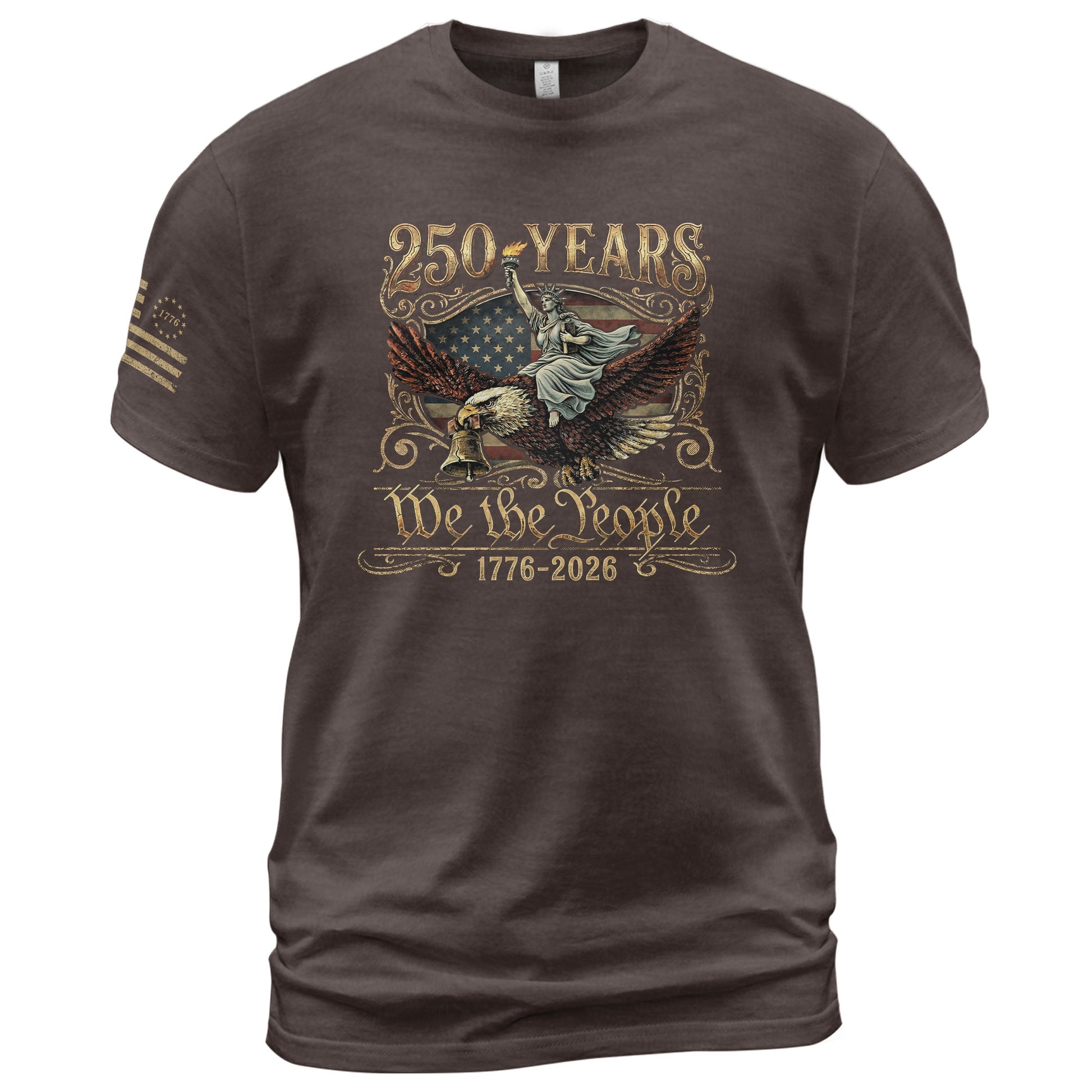 America 1776–2026 250 Years Anniversary Shirt, Torch of Freedom Design - Rust Field Wear