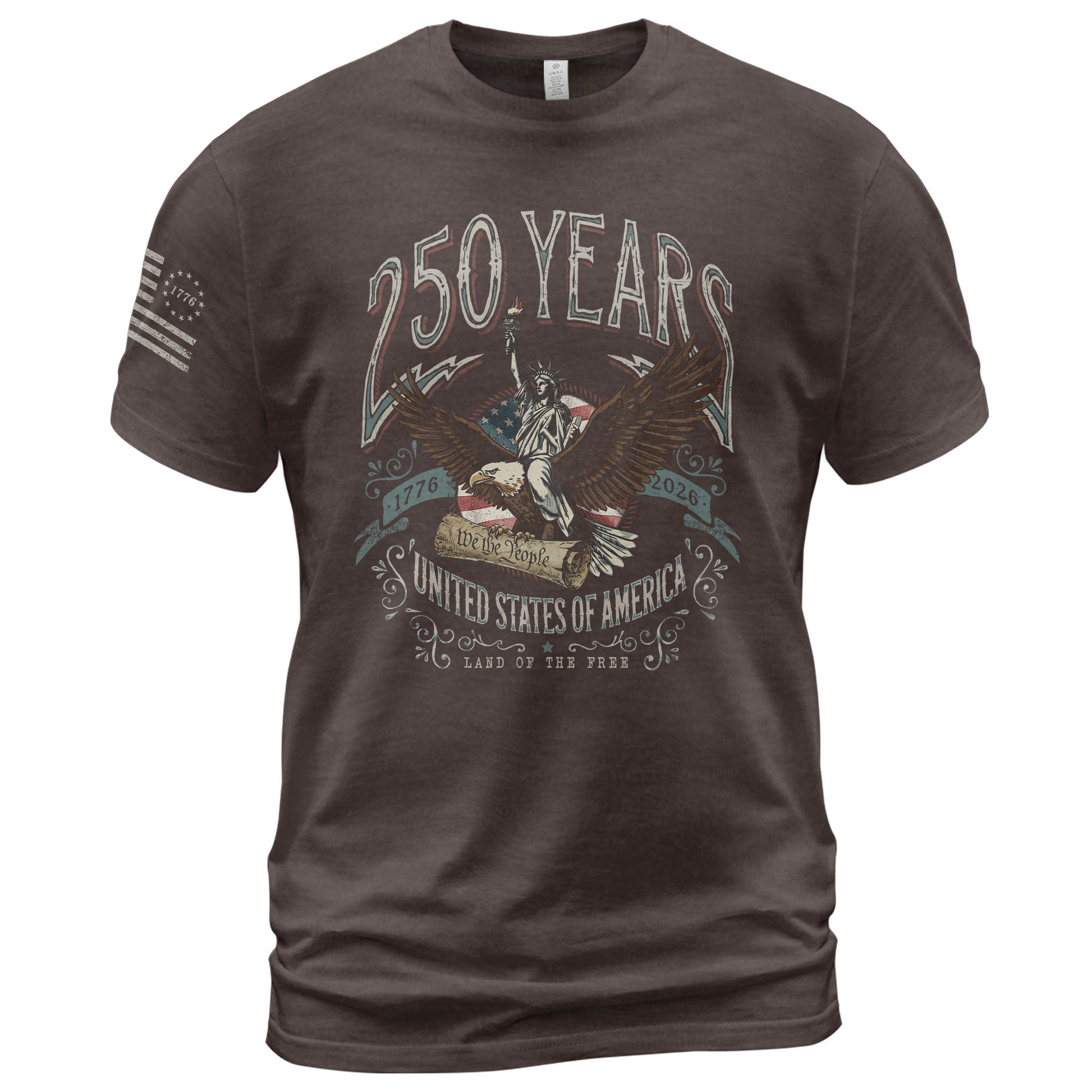 USA 250th Anniversary Shirt 1776–2026 Past and Present Torch of Freedom - Rust Field Wear