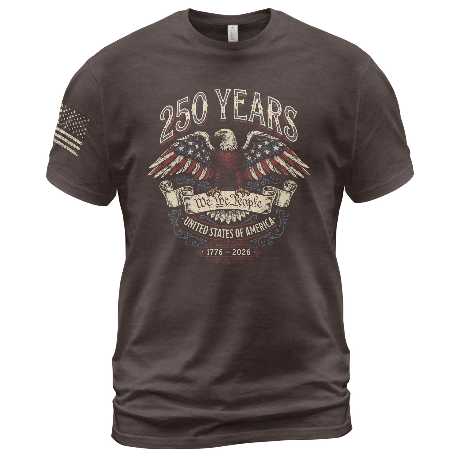 250 Years America Anniversary Shirt 1776–2026 Past and Present American Eagle Design - Rust Field Wear