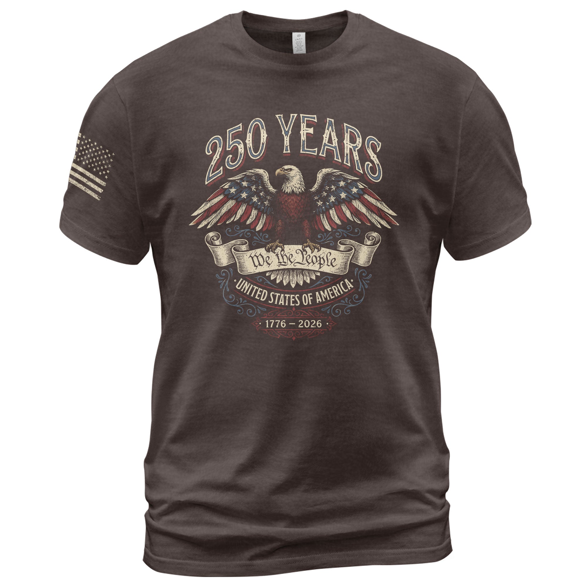 250 Years America Anniversary Shirt 1776–2026 Past and Present American Eagle Design - Rust Field Wear