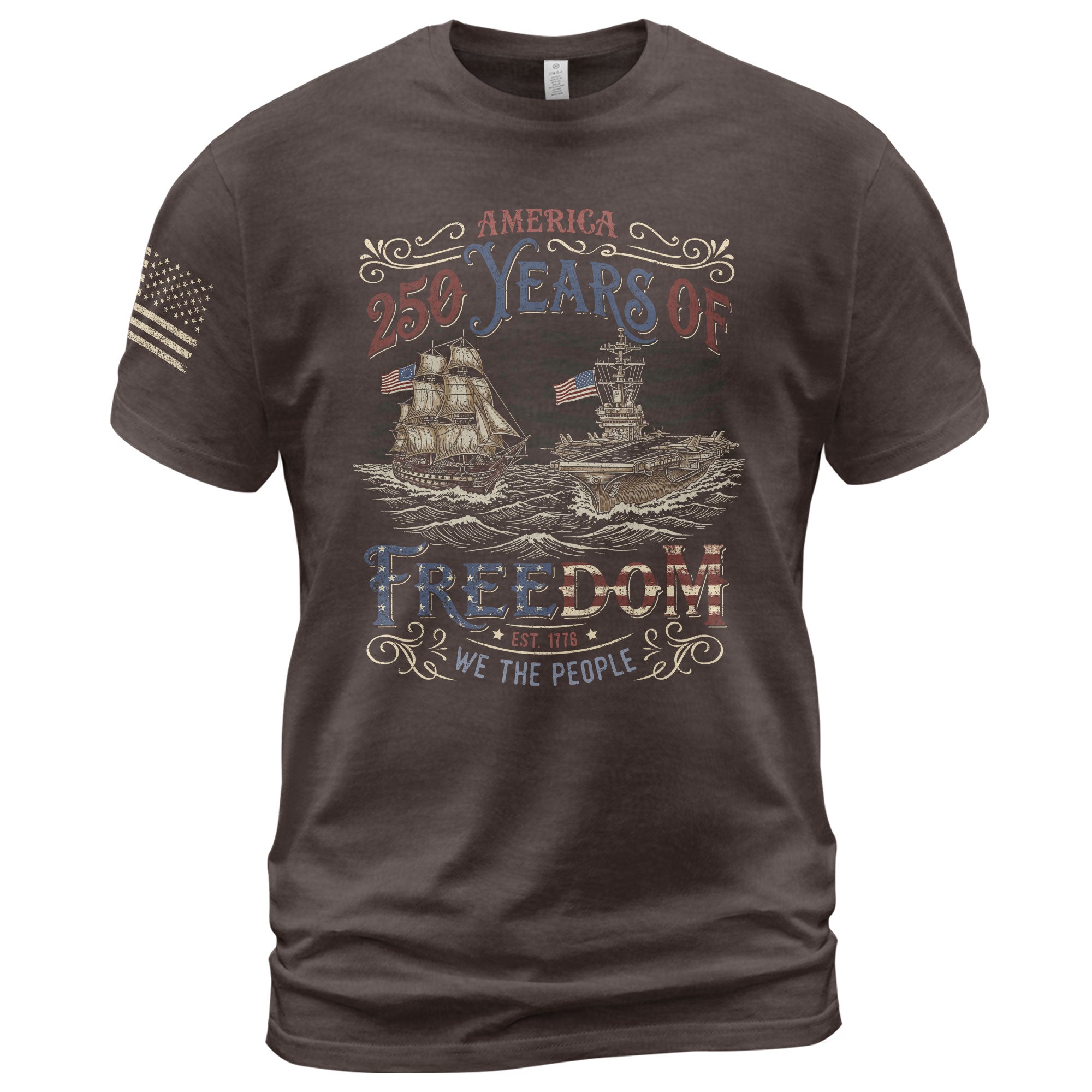 USA Patriotic 250th Anniversary Shirt Freedom Heritage Since 1776 - Rust Field Wear