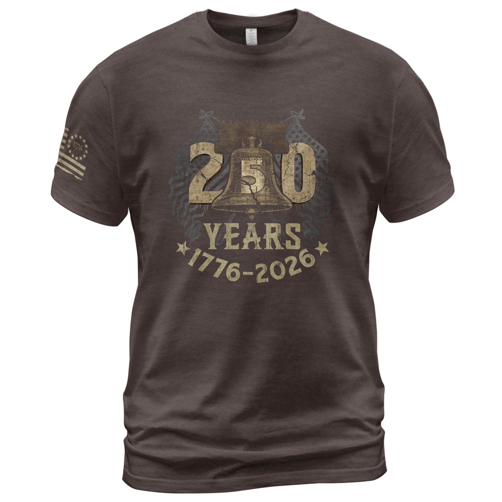 USA 250th Anniversary T-Shirt 250 Years 1776-2026 Liberty Bell Patriotic America - Rust Field Wear