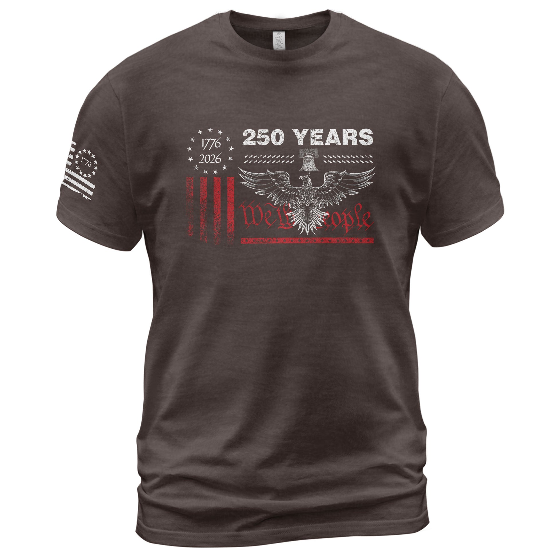 USA 250th Anniversary T-Shirt 250 Years 1776-2026 Eagle Liberty Bell Patriotic American Apparel - Rust Field Wear