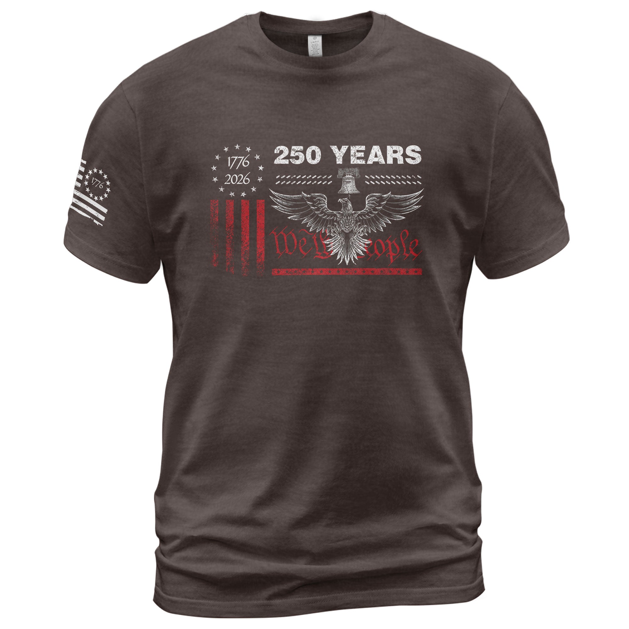 USA 250th Anniversary T-Shirt 250 Years 1776-2026 Eagle Liberty Bell Patriotic American Apparel - Rust Field Wear