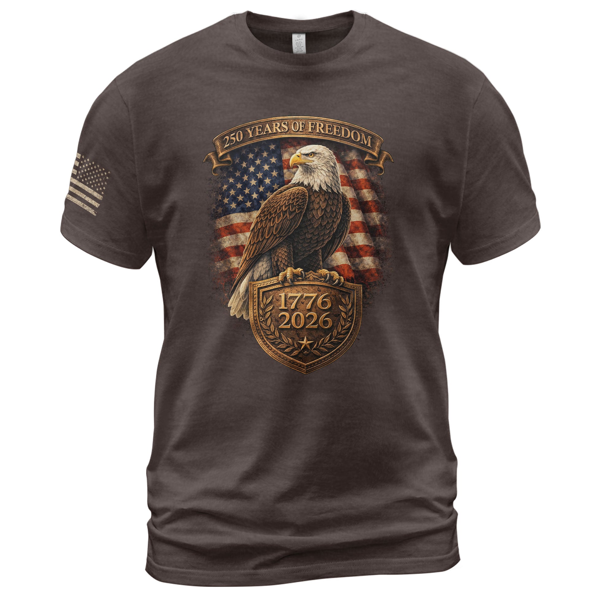 USA Eagle 250th Anniversary Patriotic Shirt Freedom Tee - Rust Field Wear