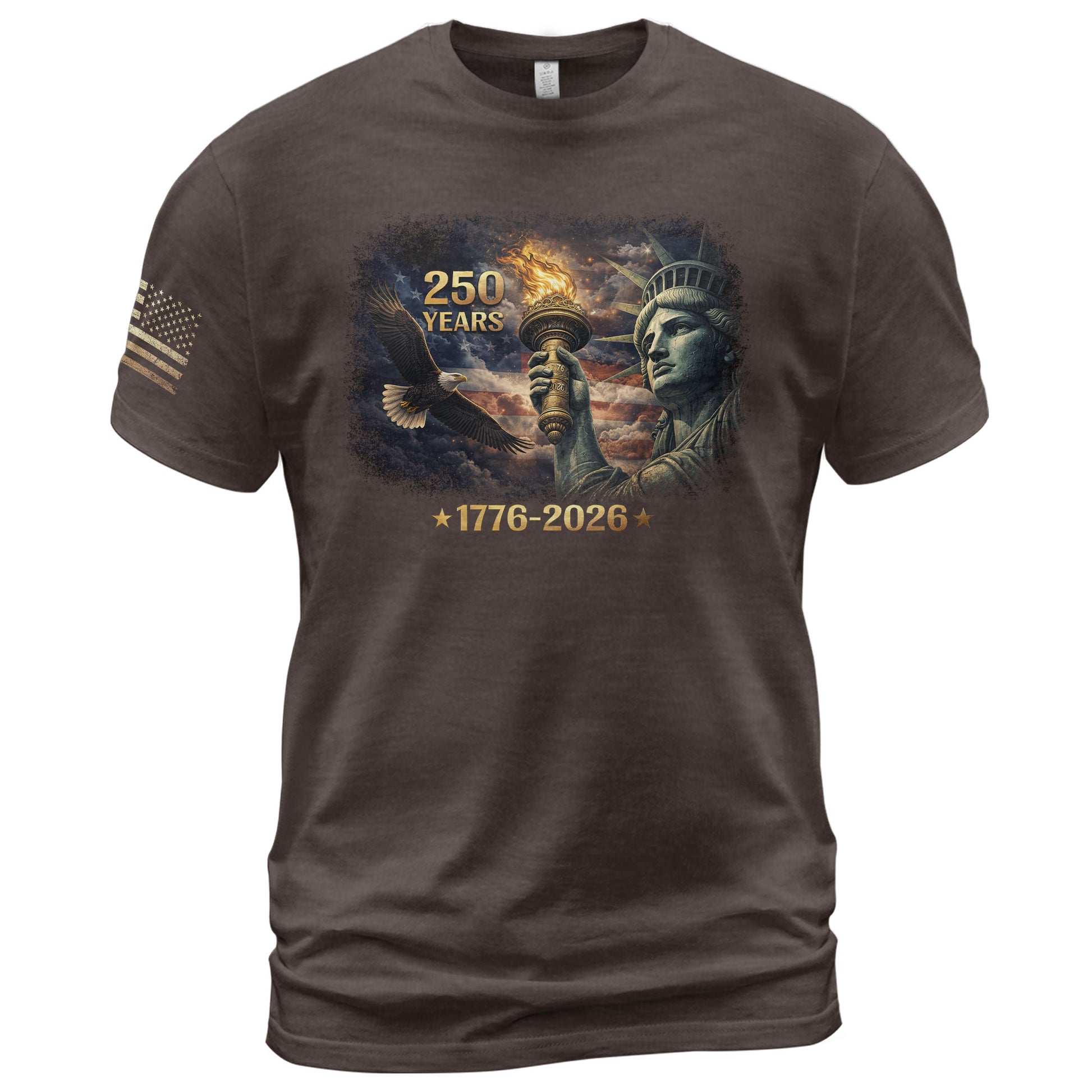 250 Years America Anniversary Eagle & Statue of Liberty Freedom Legacy Shirt - Rust Field Wear