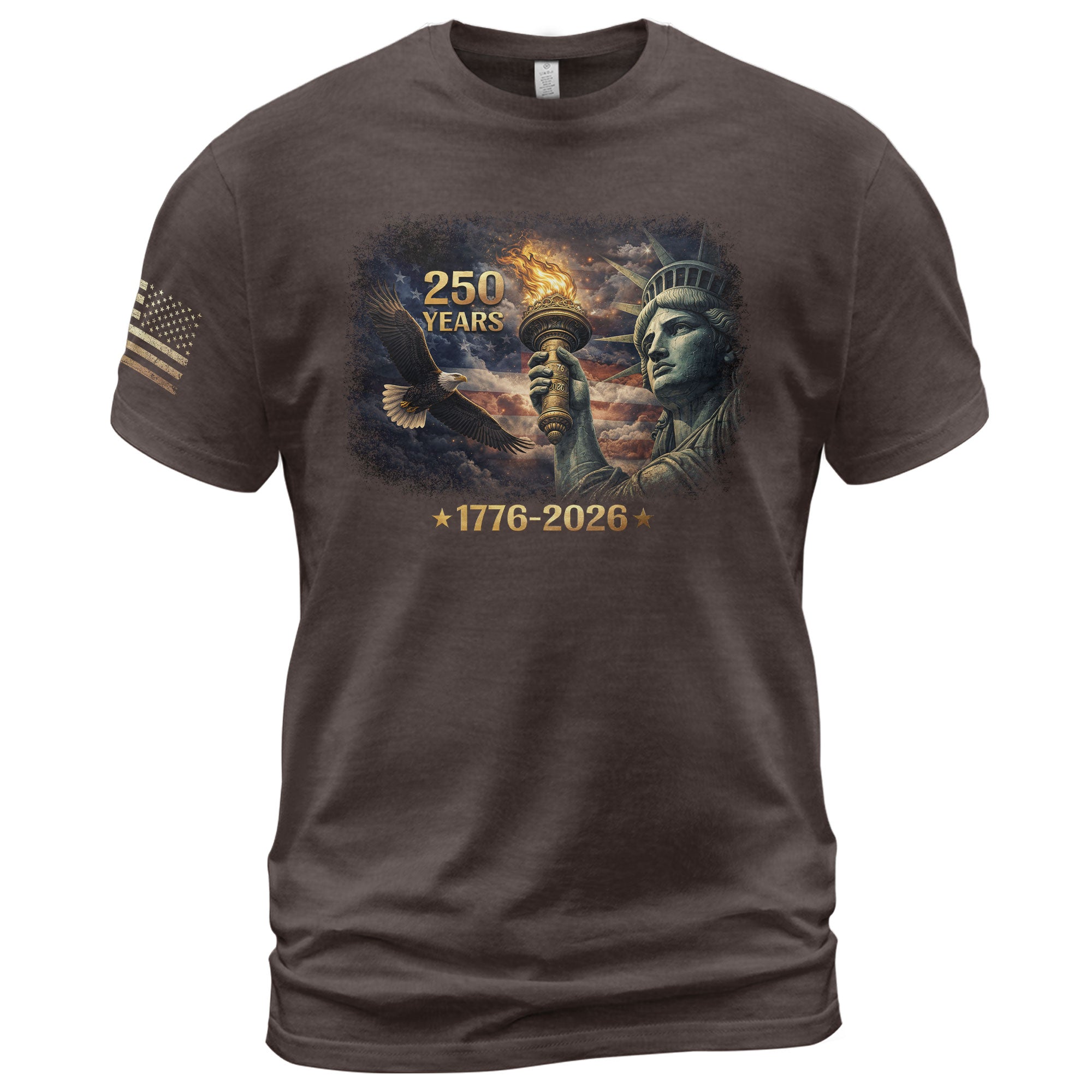 250 Years America Anniversary Eagle & Statue of Liberty Freedom Legacy Shirt - Rust Field Wear