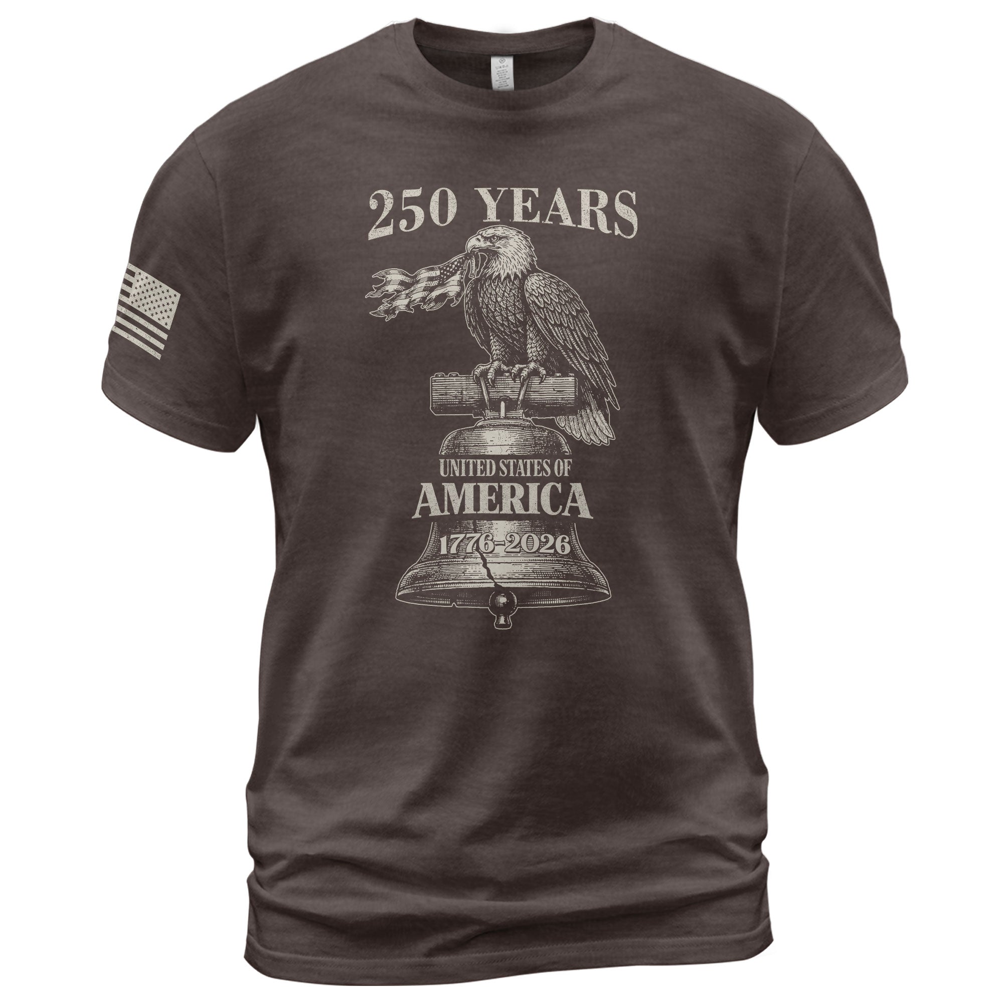 USA 250 Years Vintage T-Shirt 1776-2026 Patriotic Eagle Flag Liberty Bell Men’s Tee - Rust Field Wear