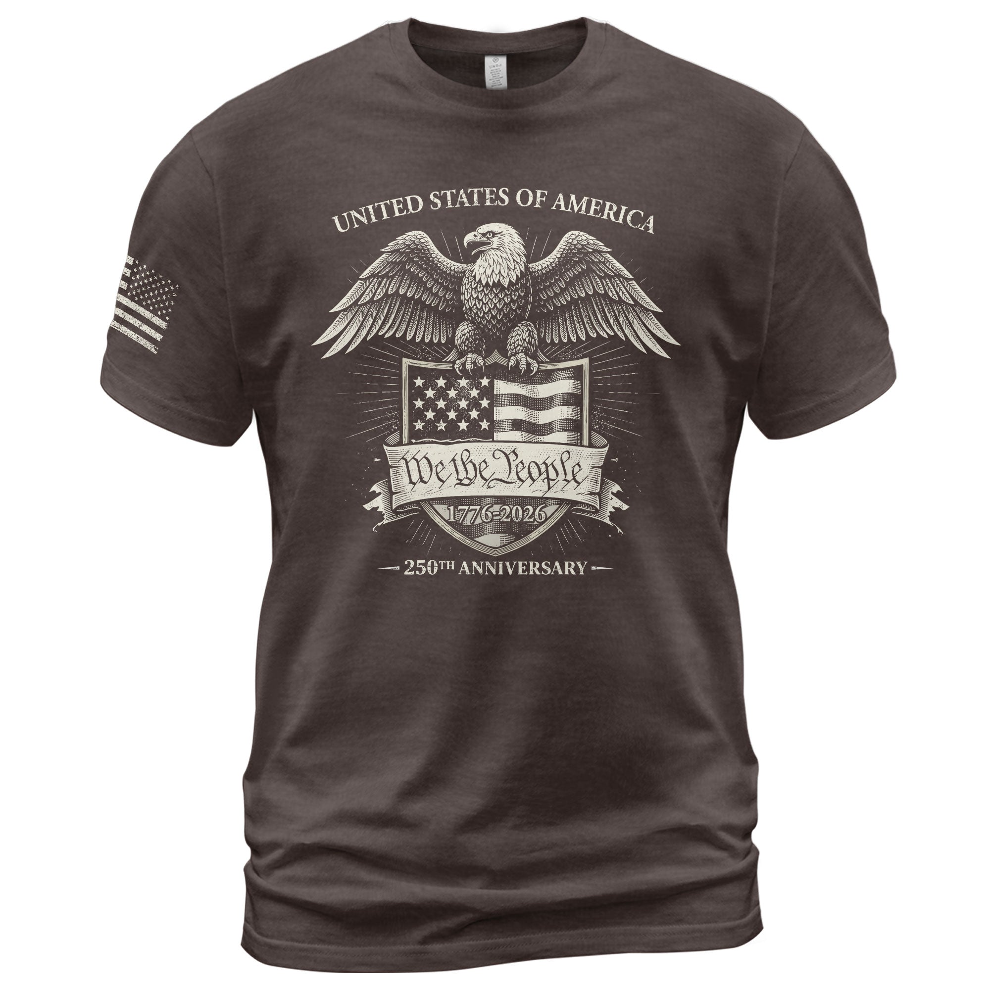 USA 250 Years Freedom Shirt 1776-2026 We The People American Eagle Shield Patriotic - Rust Field Wear