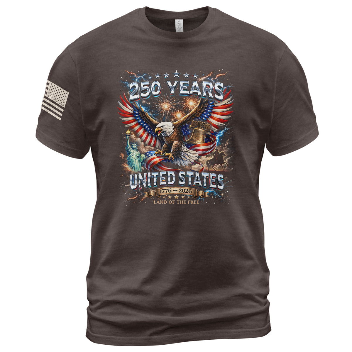 USA 250th Anniversary Shirt - 250th Year American Anniversary Flag Eagle Bootleg Design - Rust Field Wear