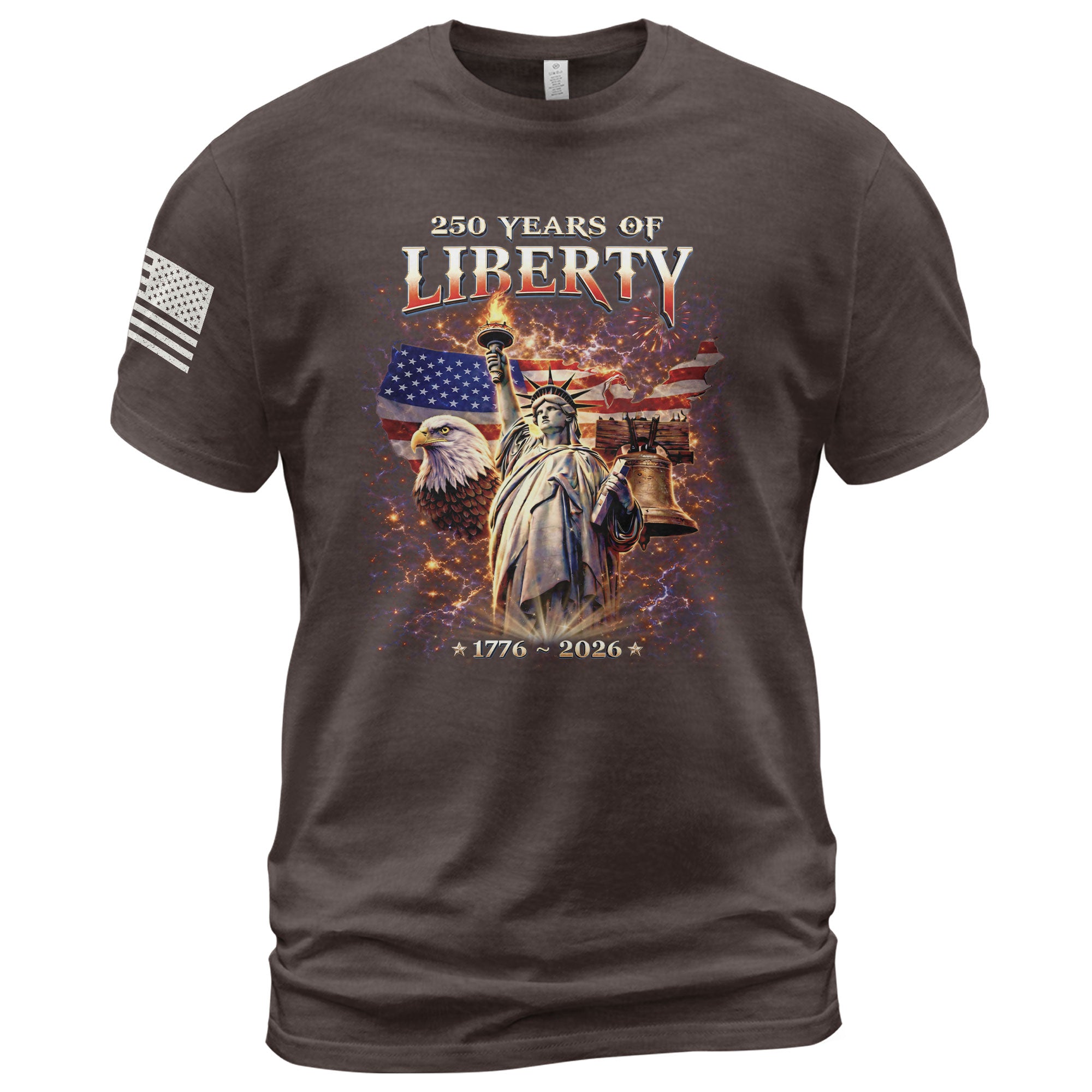 America 250th Anniversary Shirt - 1776-2026 Liberty Bell Tee, 250 Years of Freedom USA Birthday Merchandise - Rust Field Wear