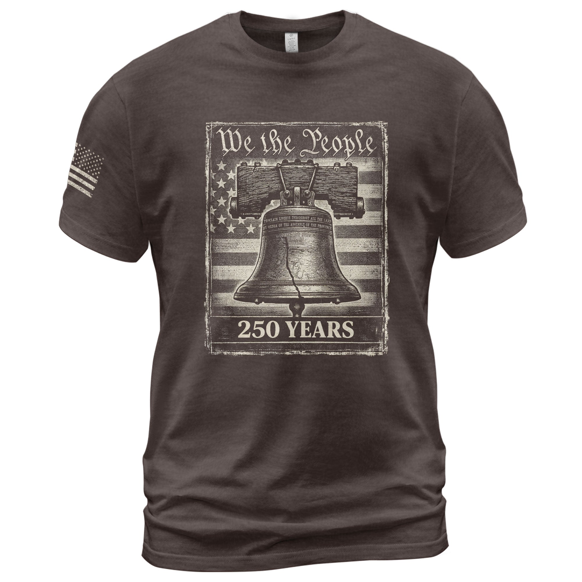 America 250th Anniversary T-Shirt - 250 Years 1776-2026 Liberty Bell "We The People" Patriotic Tee - Rust Field Wear