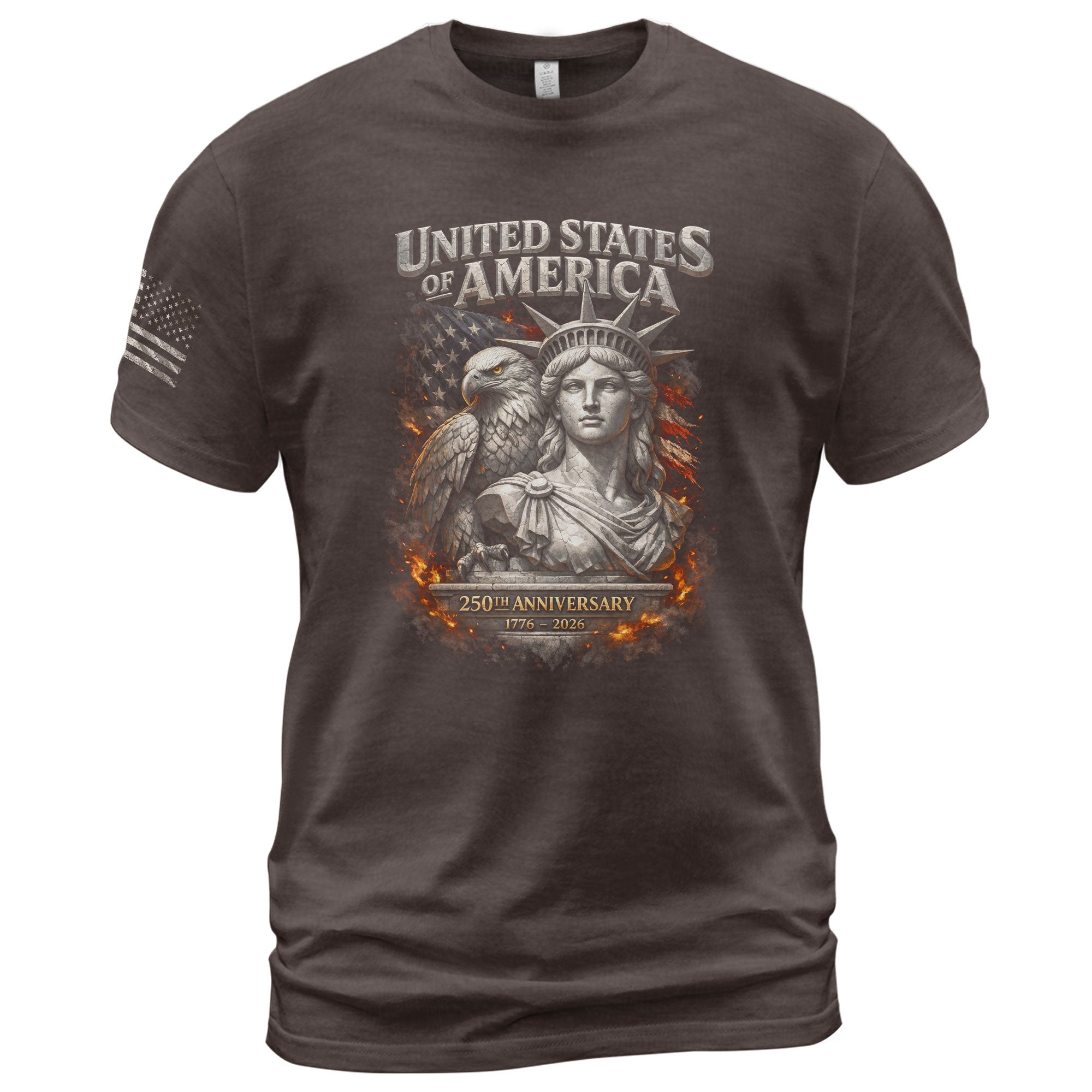 United States of America 250th Anniversary Shirt - Eagle & Lady Liberty 1776-2026 250 Years Tee - Rust Field Wear