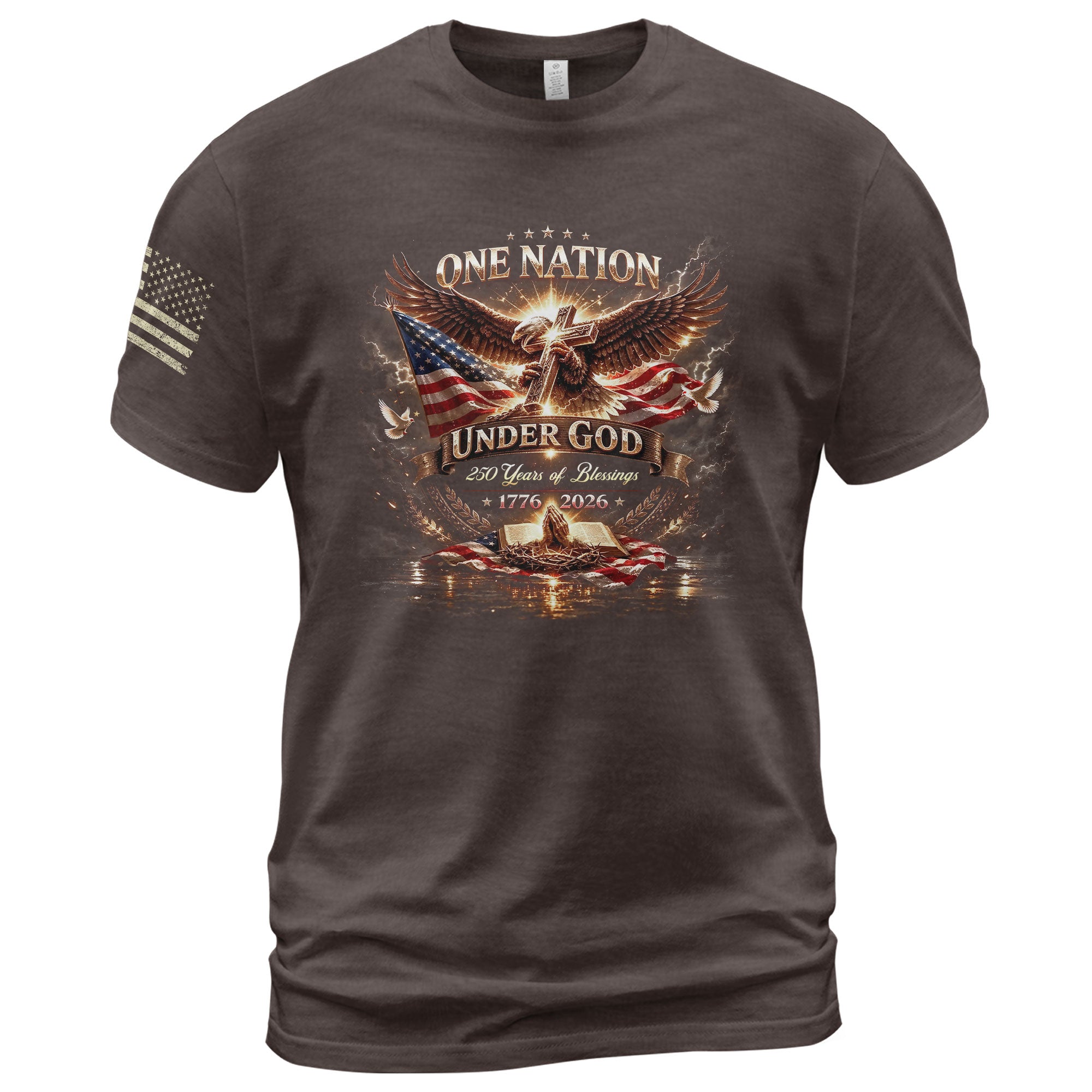 250 Years of Blessings 1776-2026 250 Years Anniversary T-Shirt – Patriotic Flag Freedom 1776 Bootleg Style Shirt - Rust Field Wear