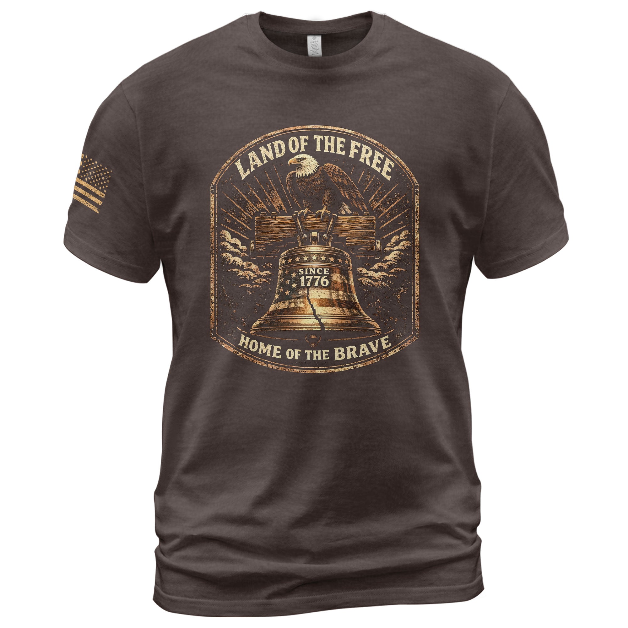 America 250th Anniversary T-Shirt 1776-2026 – Land of the Free Liberty Bell & Eagle Tee - Rust Field Wear