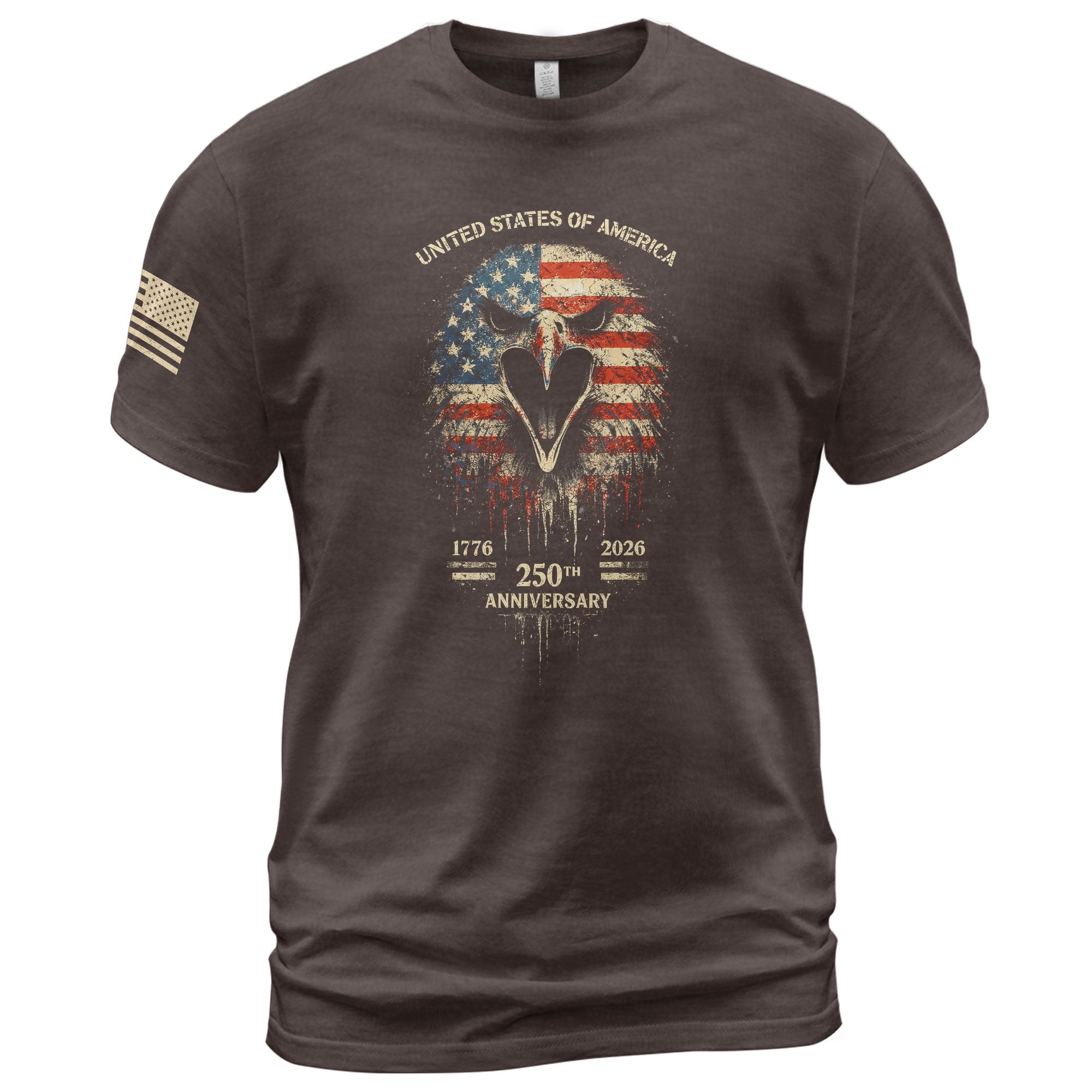 USA 250th Anniversary 1776-2026 T-Shirt – America Flag Eagle Patriotic Freedom Shirt - Rust Field Wear