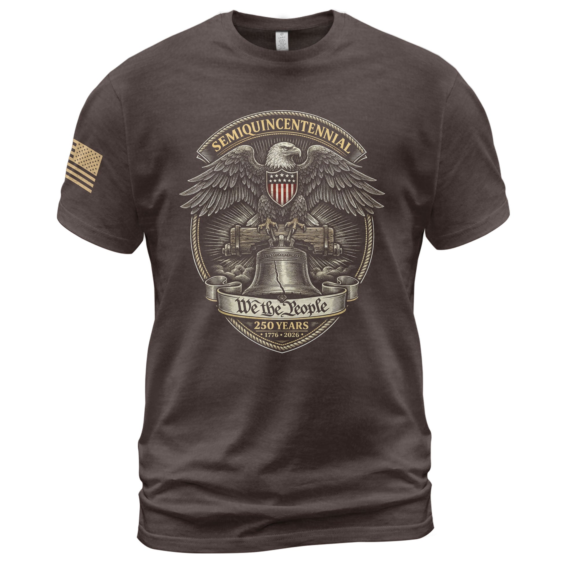 America 250th Anniversary T-Shirt (1776-2026) – We The People, Liberty Bell & Eagle Patriotic Tee - Rust Field Wear