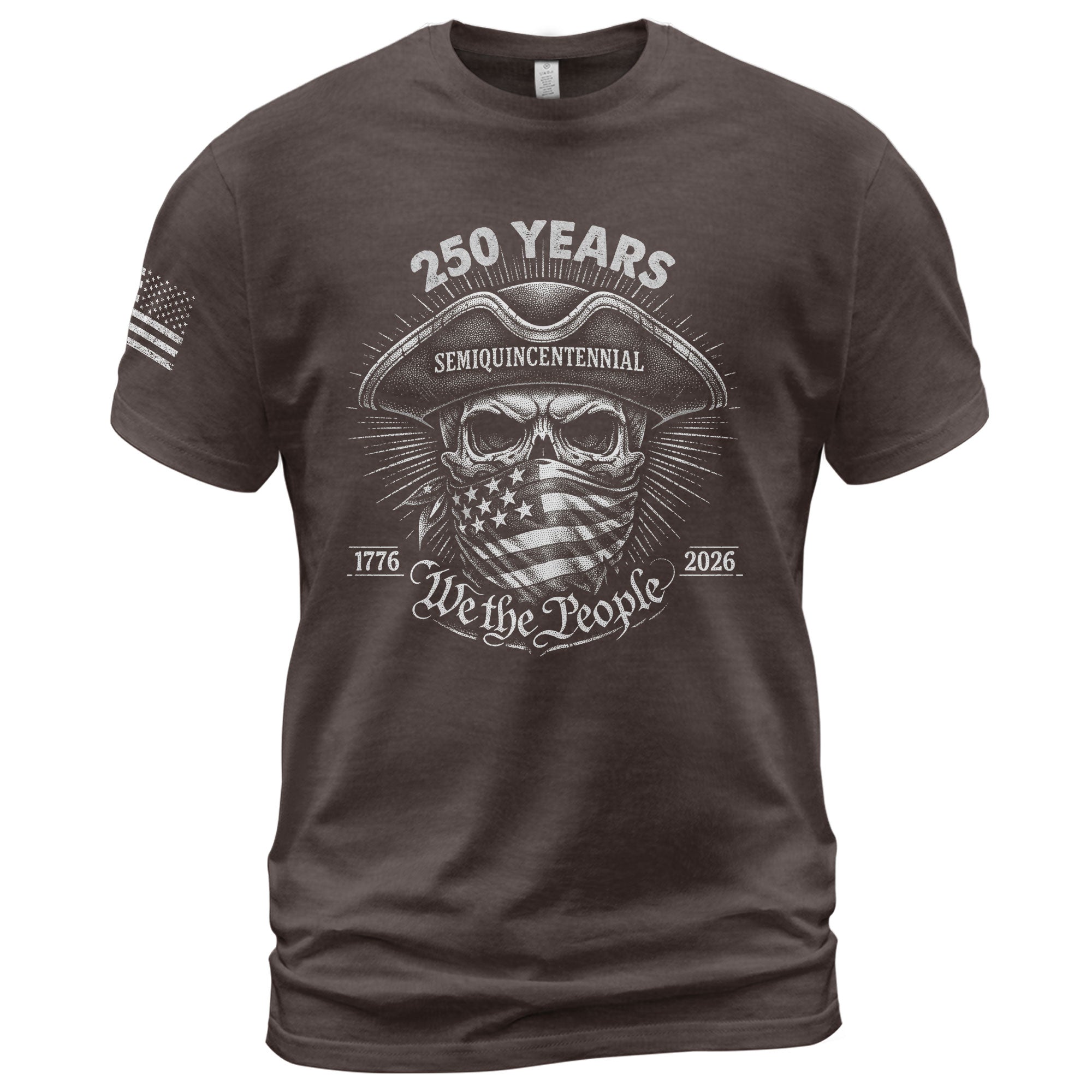 America 250th Anniversary T-Shirt (1776-2026) – We The People Patriot Skull & Revolution Tee - Rust Field Wear