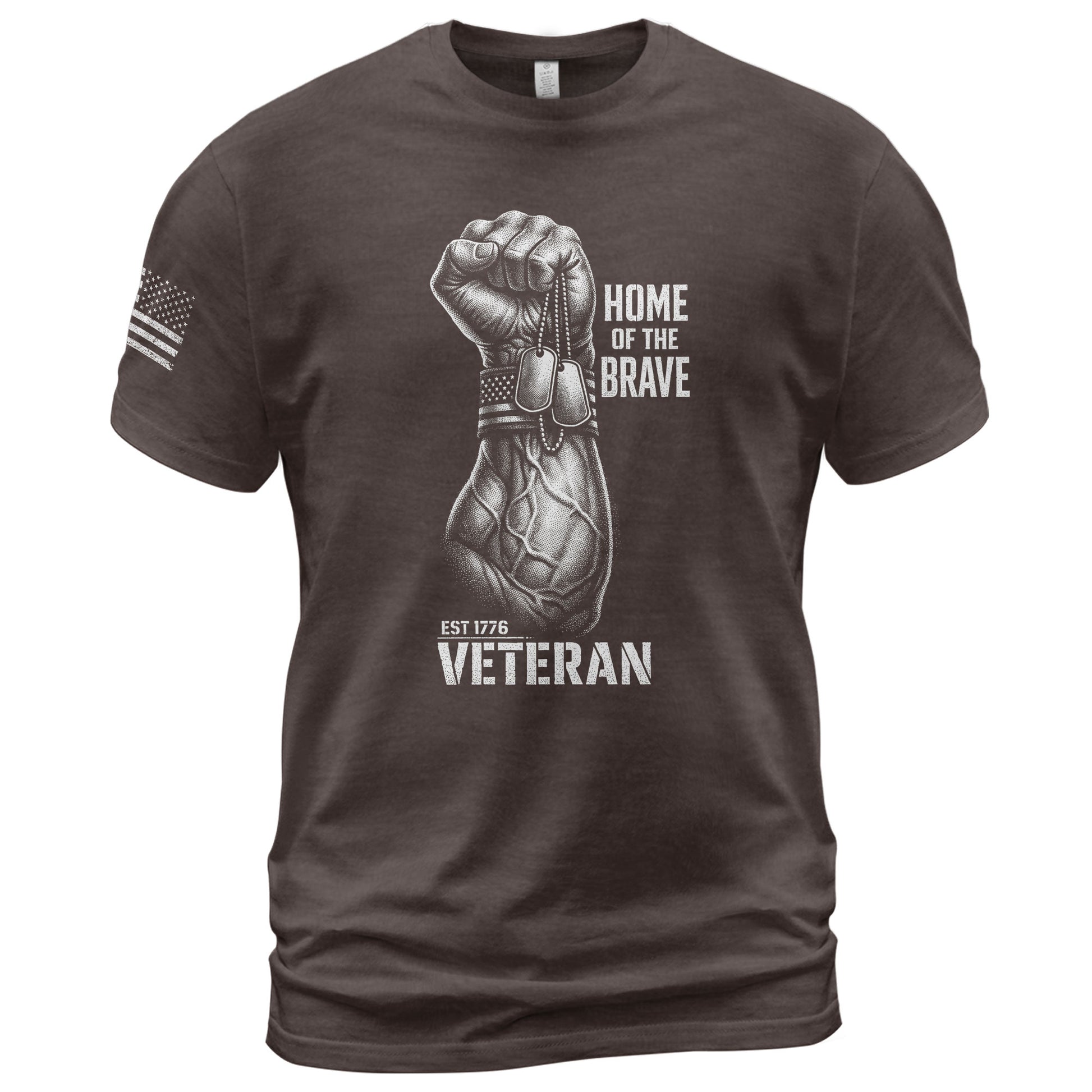 250 Years American Anniversary 1776-2026 Veteran T-Shirt – Home of the Brave USA Freedom Patriotic Mens Gift - Rust Field Wear