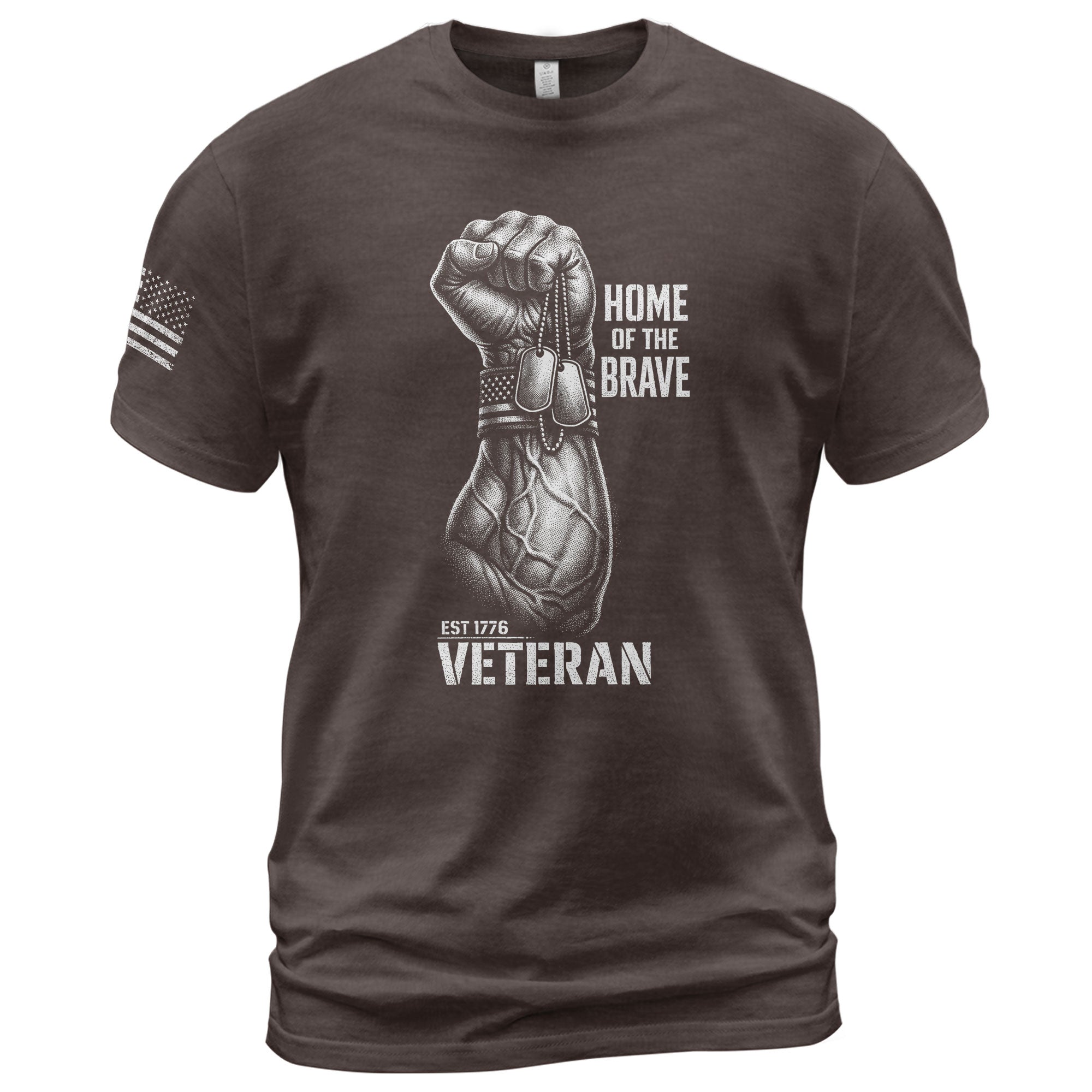 250 Years American Anniversary 1776-2026 Veteran T-Shirt – Home of the Brave USA Freedom Patriotic Mens Gift - Rust Field Wear