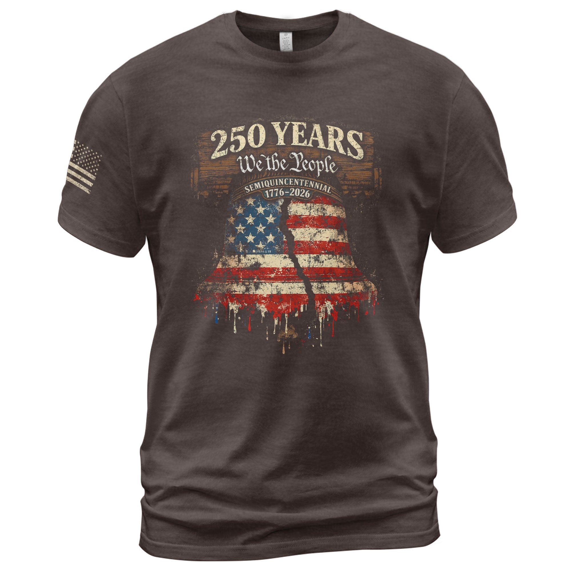 America 250th Anniversary 1776-2026 T-Shirt – We The People 250 Years Liberty Bell Patriotic Tee - Rust Field Wear