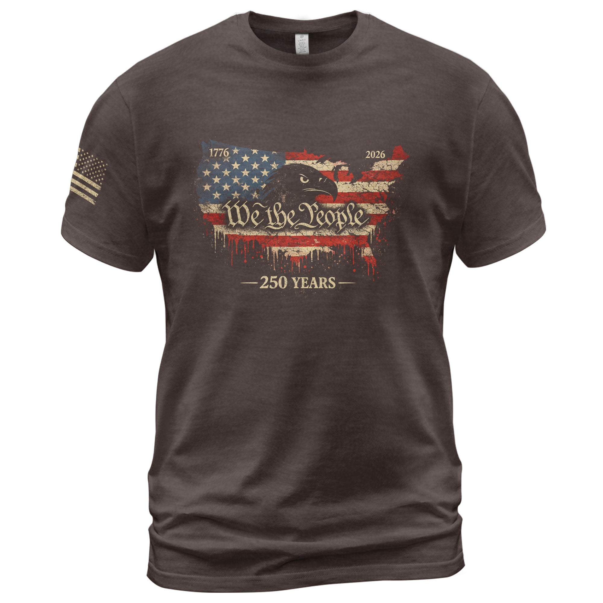 USA 250th Anniversary 1776-2026 T-Shirt – USA Map & Eagle We The People Patriotic Shirt - Rust Field Wear