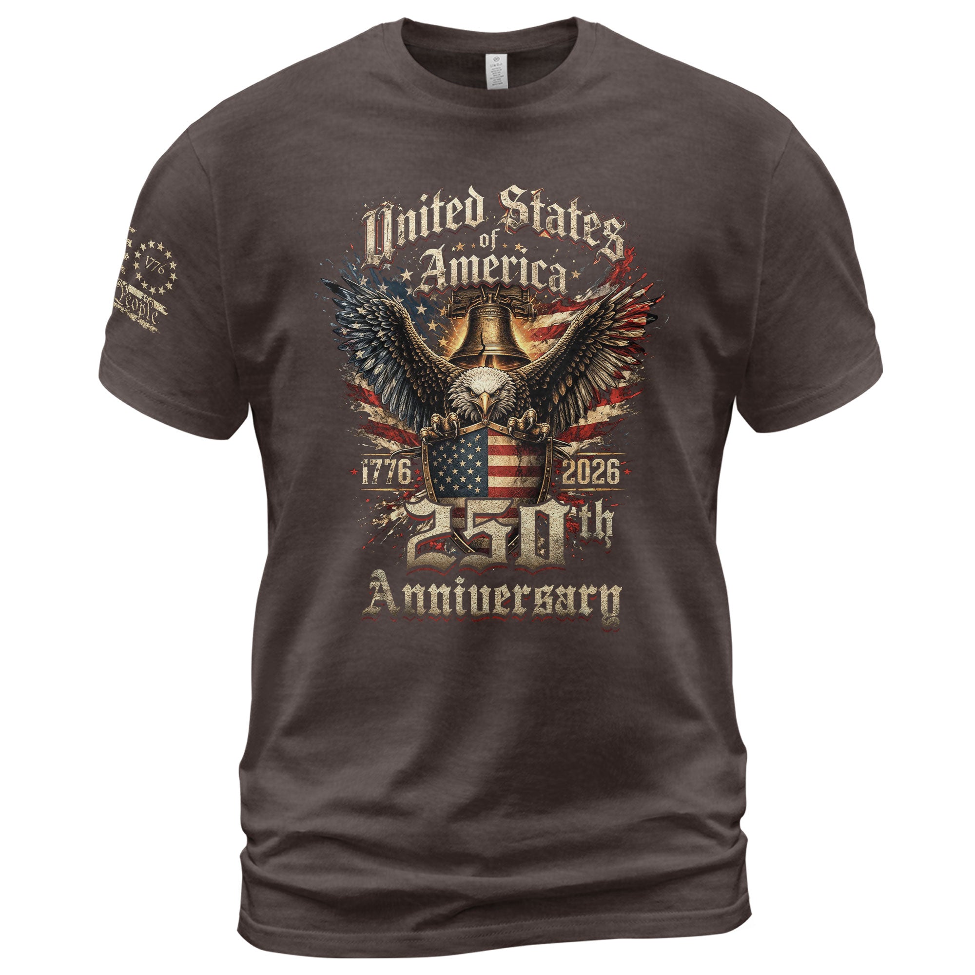 American Eagle 250th Anniversary T-Shirt 1776–2026 Patriotic Independence Graphic Tee - Rust Field Wear