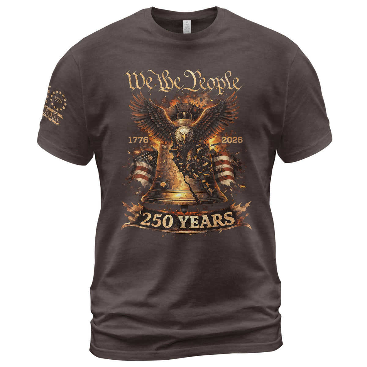 Liberty Bell Eagle We The People T-Shirt - Patriotic 250 Years Heritage Tee - Rust Field Wear